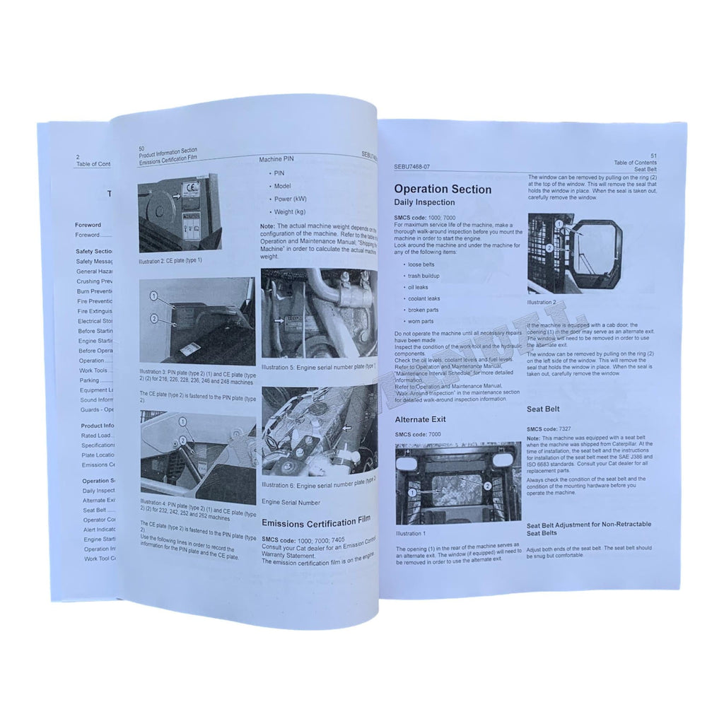 Manual de mantenimiento del operador de minicargadoras Caterpillar 216, 226, 228, 232 y 236