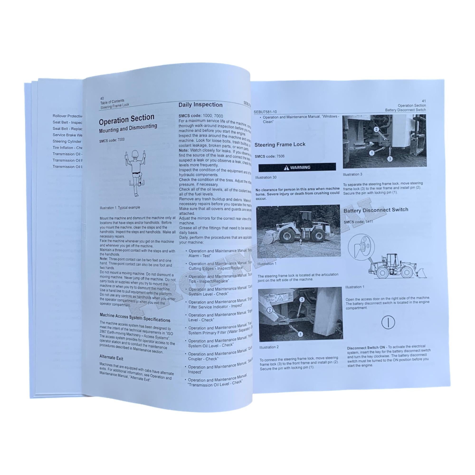 Manual del operador del cargador de ruedas Caterpillar 938G Serie II con portaherramientas integrado