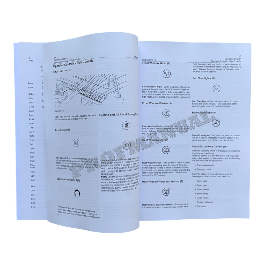 Caterpillar TH350B TH355B TH360B TH460B Telehandler Operators Maintenance Manual