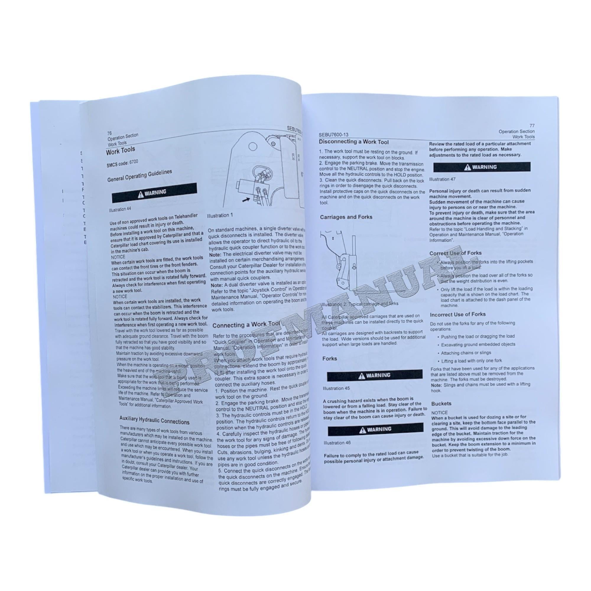 Caterpillar TH350B TH355B TH360B TH460B Telehandler Operators Maintenance Manual
