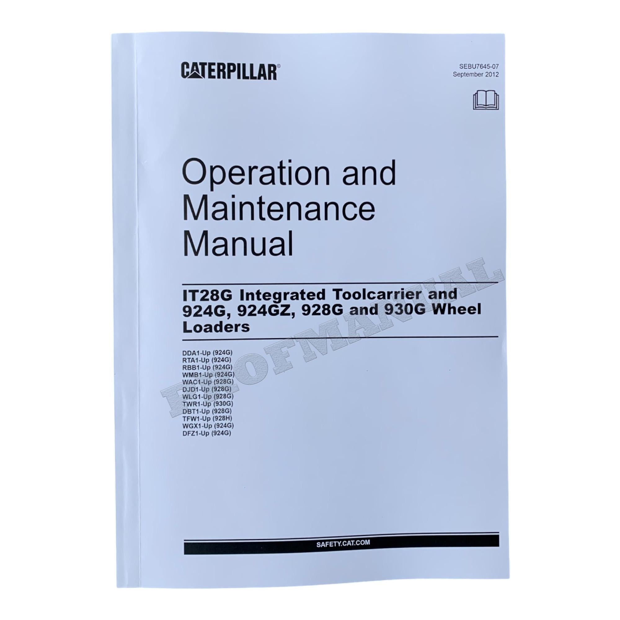Caterpillar 924G 924GZ 928G 930G Wheel loader Operators Manual
