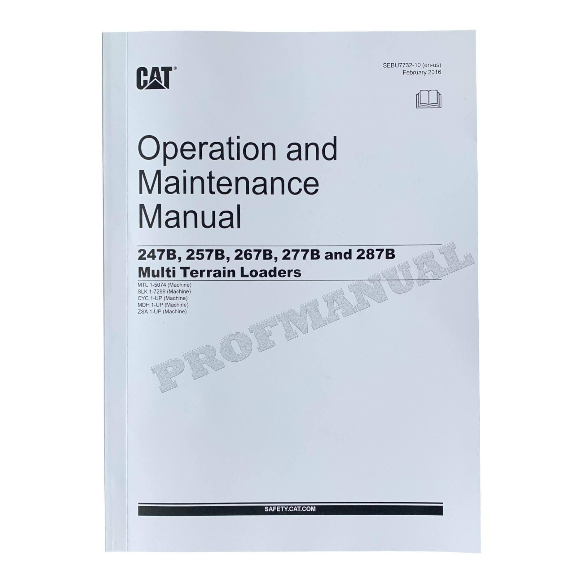 Manual de servicio completo del cargador Caterpillar 267B 277B 287B MDH1-UP *Enviar número de serie