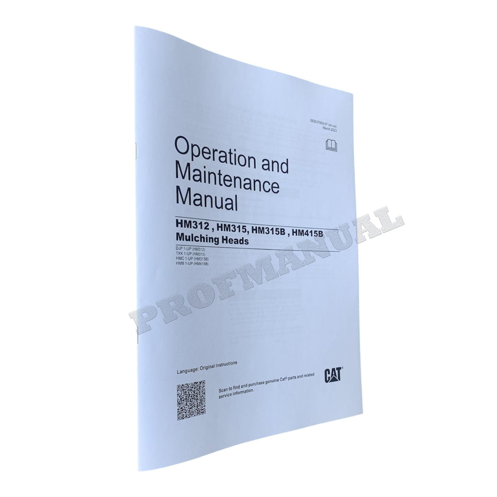 Manual de servicio completo del cabezal triturador Caterpillar HM315B *Enviar número de serie