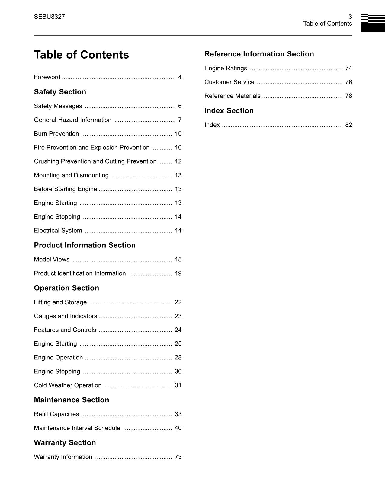 Manual del operador del motor industrial Caterpillar C4.4 Mech SN 4461-Up