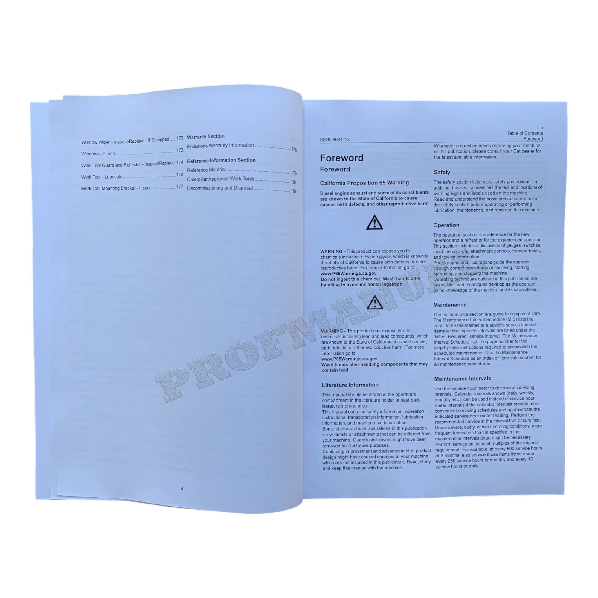 Caterpillar Cat 272D 272D XHP Skid Steer Loader OPERATORS MAINTENANCE MANUAL