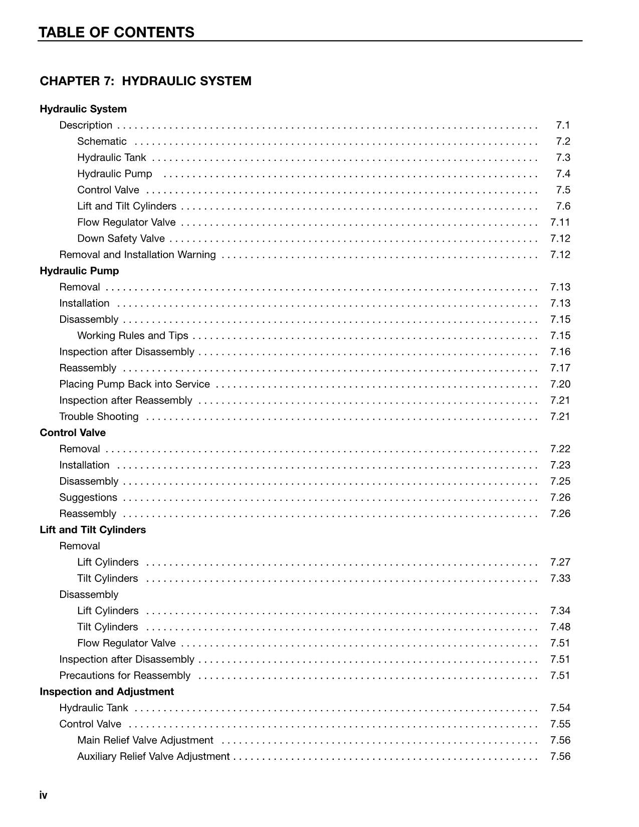 Manual de servicio del mástil del chasis de la carretilla elevadora Caterpillar EC35N EC40N EC45N EC55N