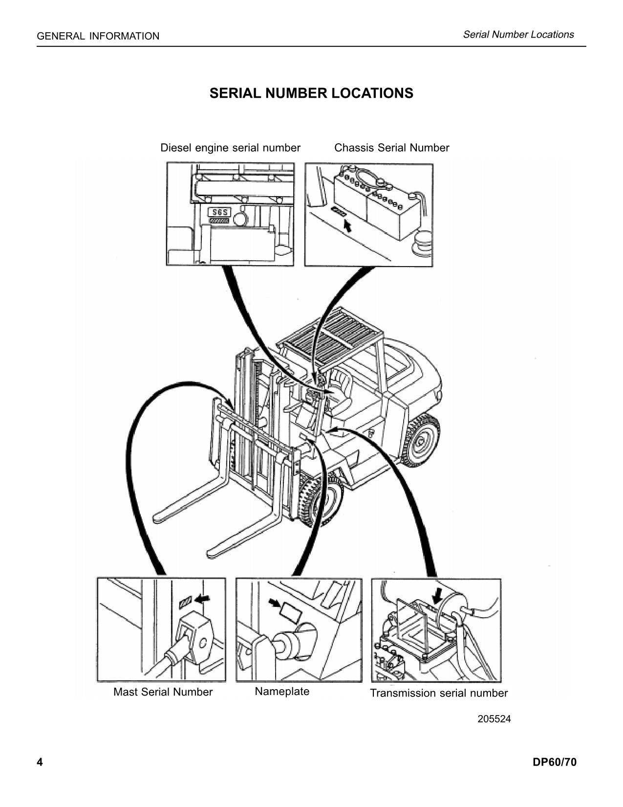 Manual de servicio del mástil del chasis de la carretilla elevadora Caterpillar DP60 DP70