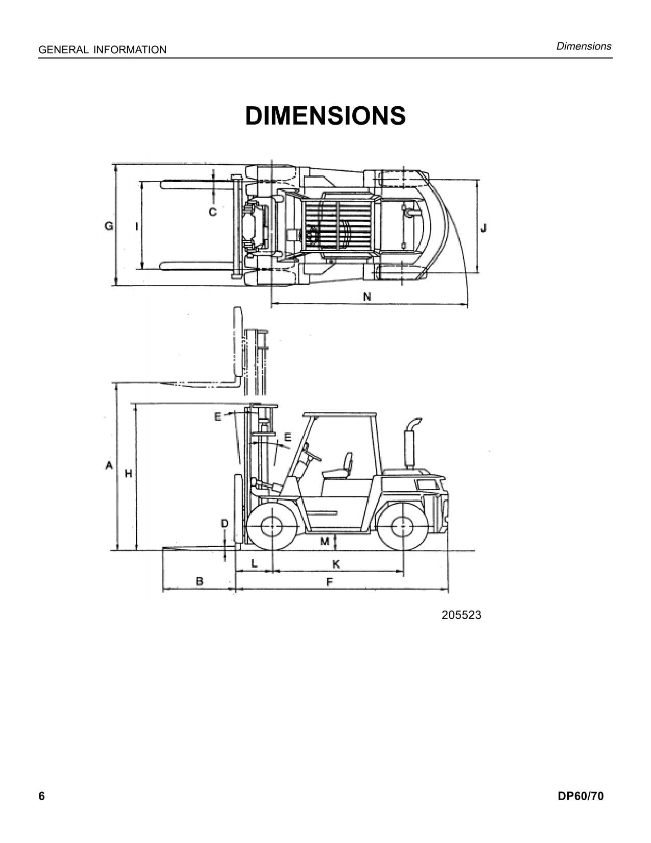 Manual de servicio del mástil del chasis de la carretilla elevadora Caterpillar DP60 DP70
