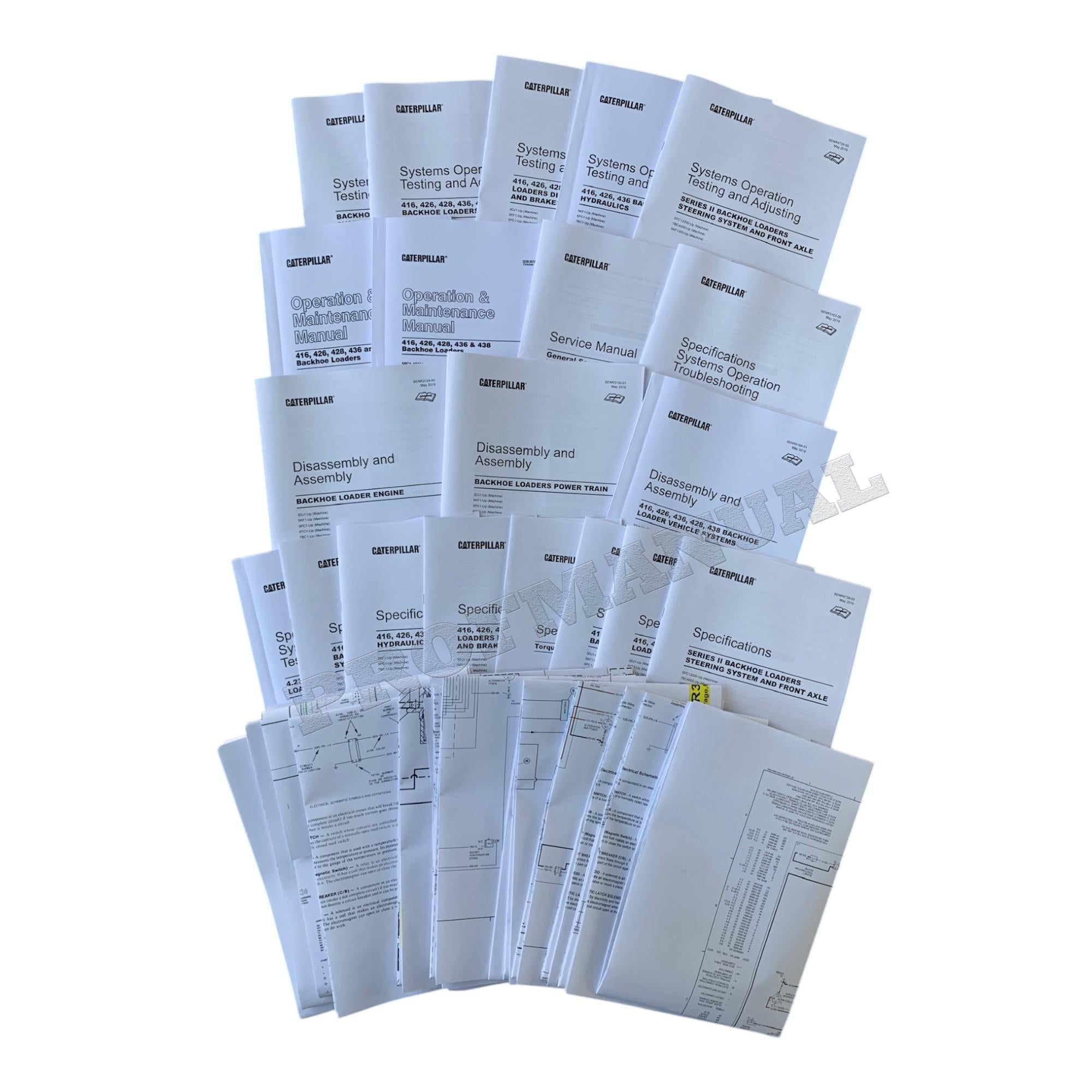 Manual de servicio completo de la retroexcavadora cargadora Caterpillar 416, 426 y 436 Serie II