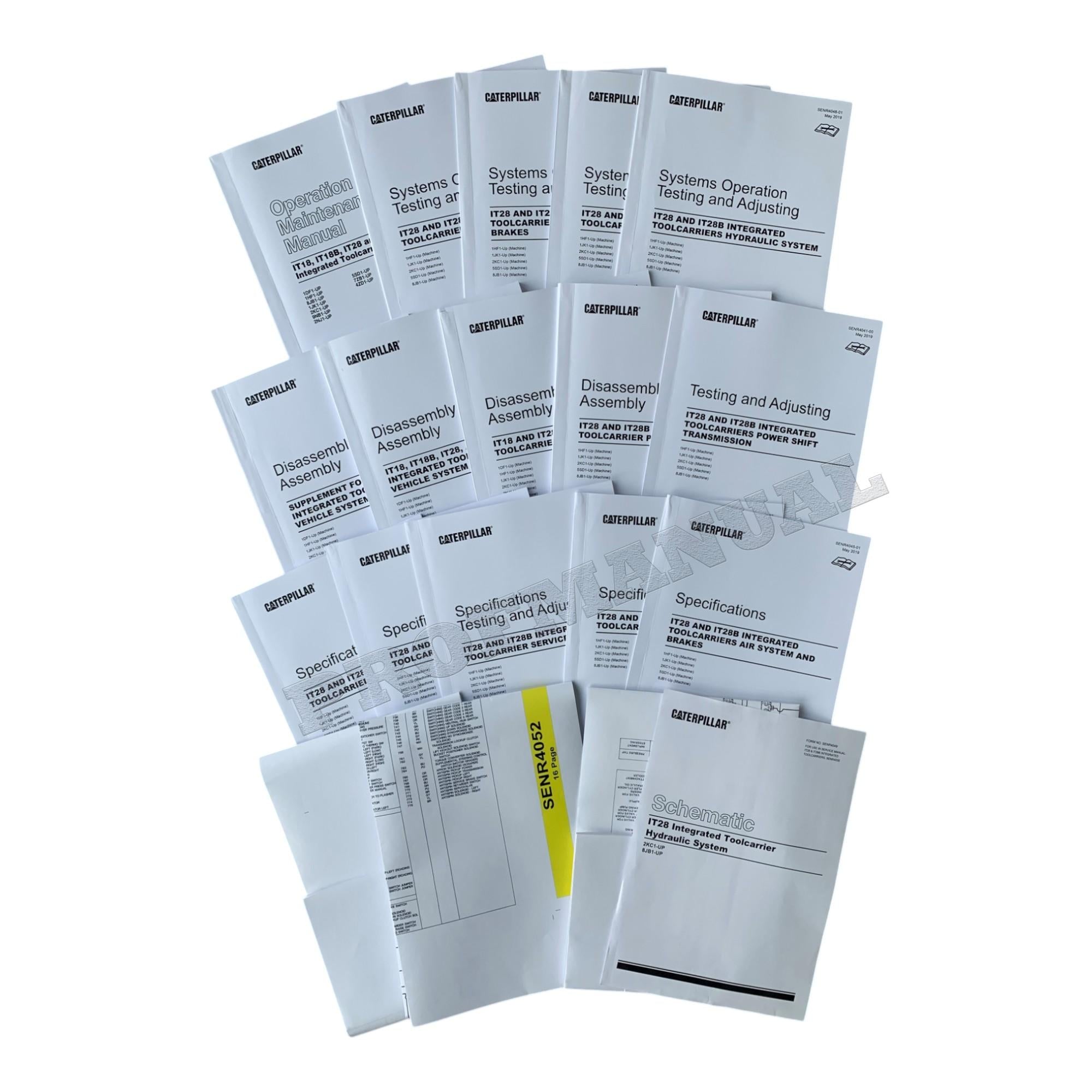 Manual de servicio completo del portaherramientas integrado Caterpillar IT28 IT28B 17 libros *Enviar número de serie