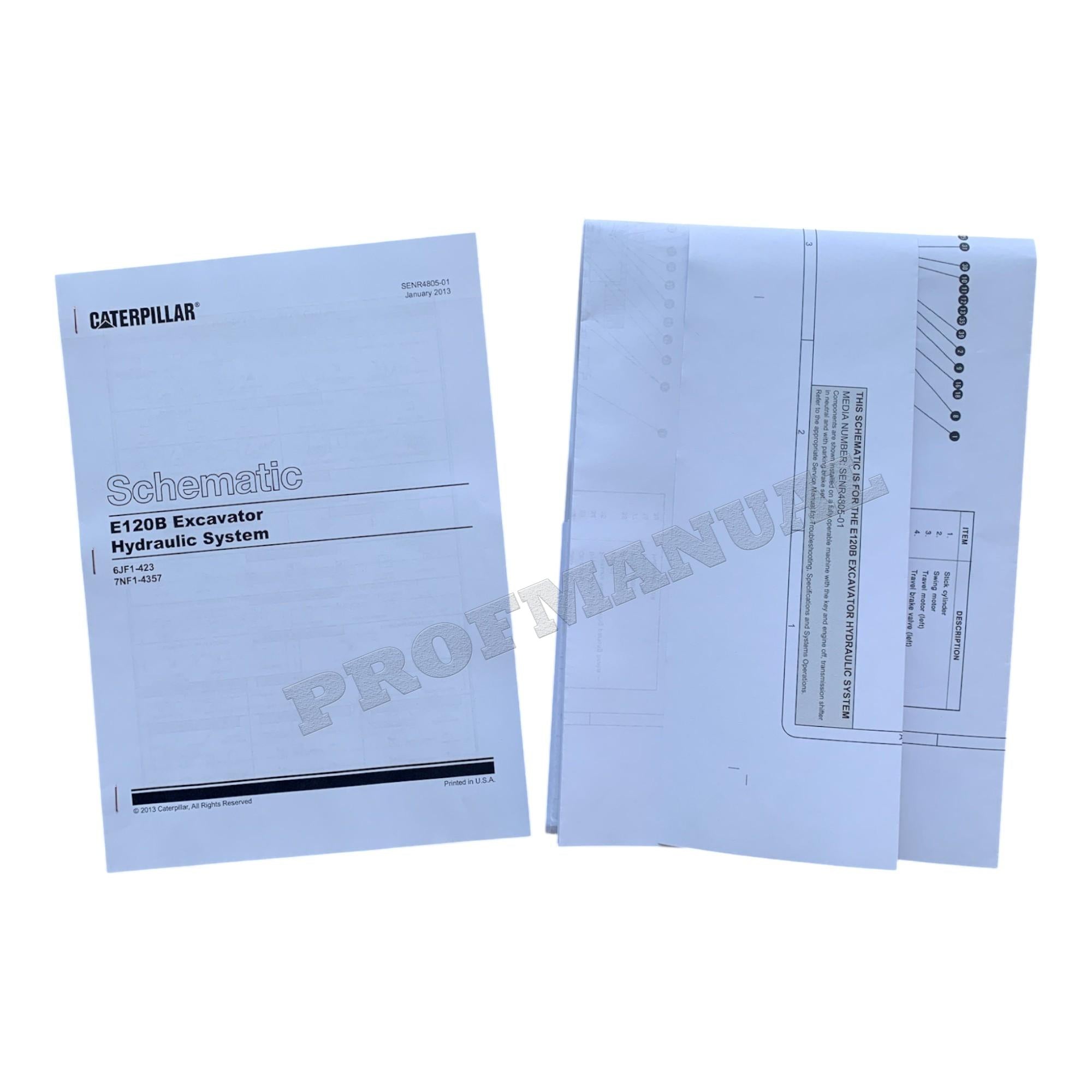 Manual de servicio completo de la EXCAVADORA Caterpillar E120B *Enviar número de serie