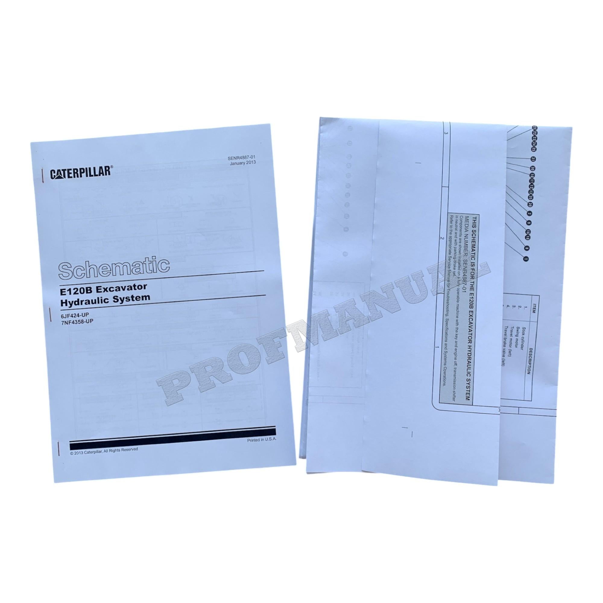 Caterpillar E120B Excavator Hydraulic Schematic Service Manual SENR4887