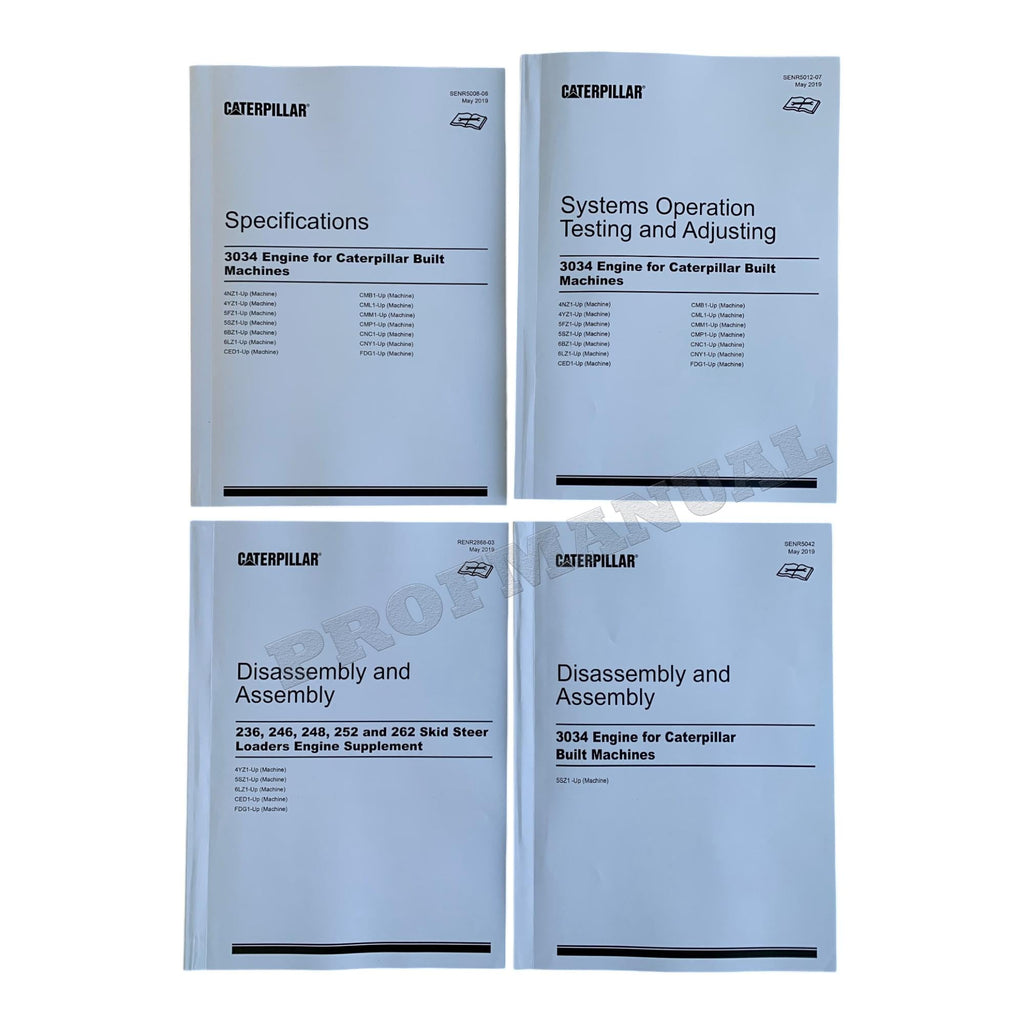 Manual de servicio del motor Caterpillar 3034 para minicargadoras 236, 246, 248, 252 y 262 *Enviar número de serie