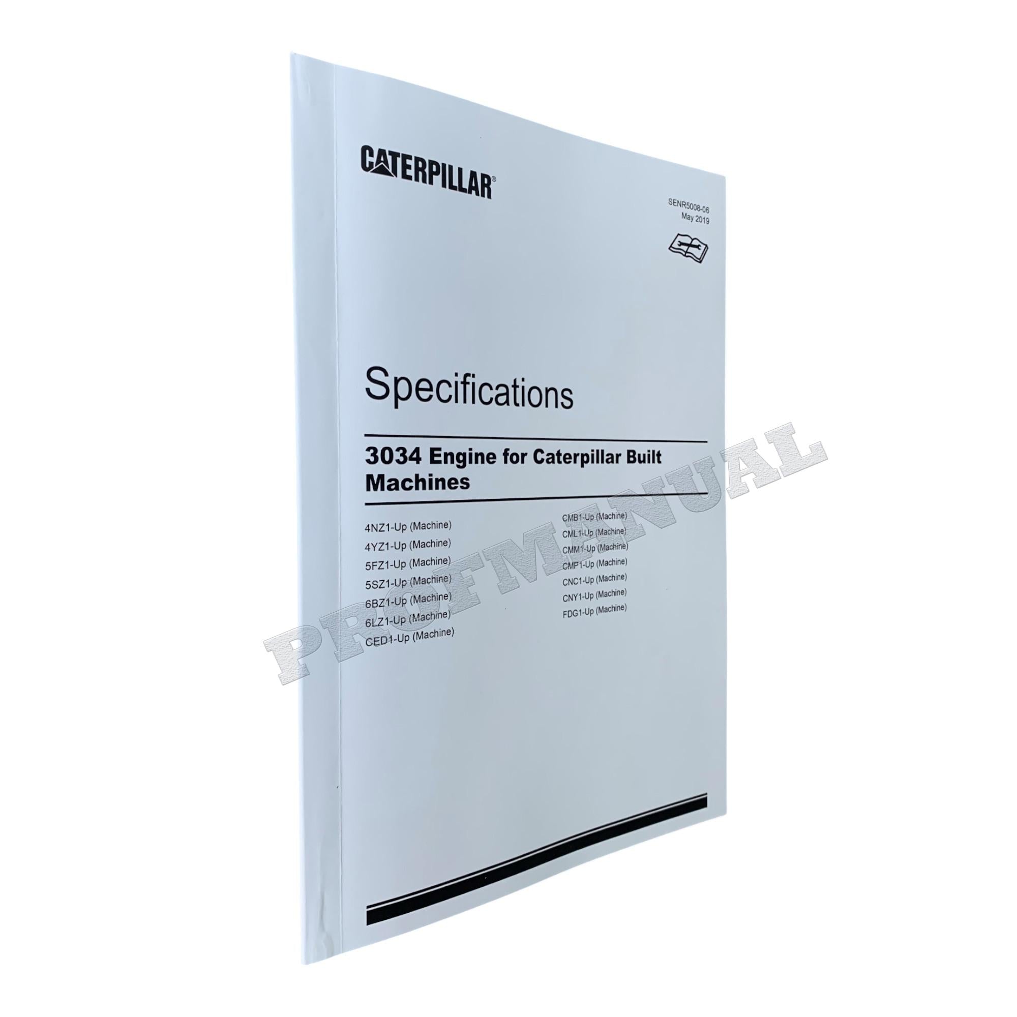 Manual de servicio del motor Caterpillar 3034 para minicargadoras 236, 246, 248, 252 y 262 *Enviar número de serie