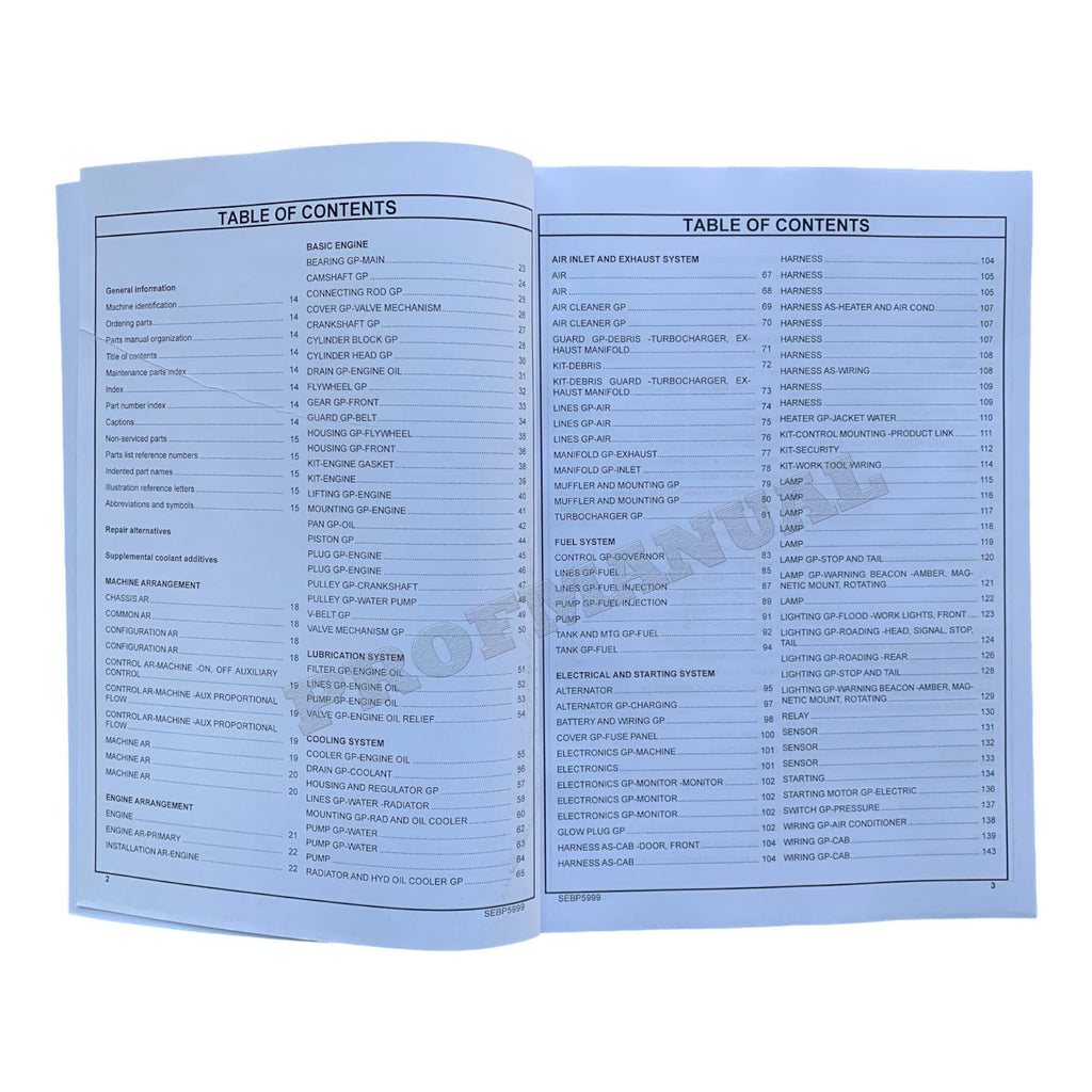 Caterpillar Cat 279C2 Compact Track Loader Parts Catalog Manual SEBP5999