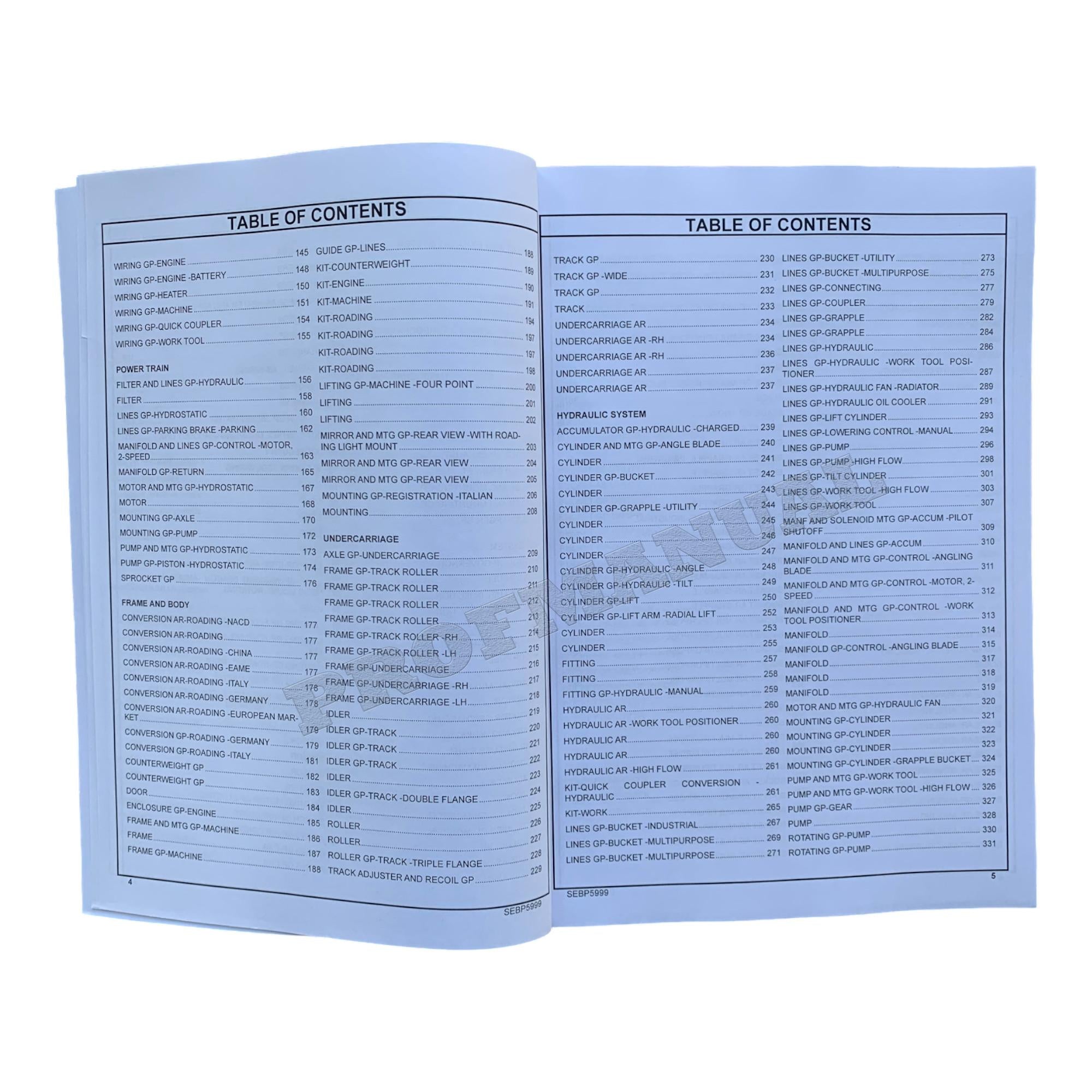 Caterpillar Cat 279C2 Compact Track Loader Parts Catalog Manual SEBP5999