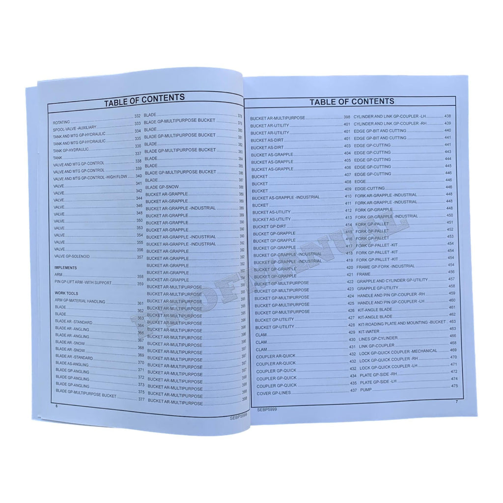 Caterpillar Cat 279C2 Compact Track Loader Parts Catalog Manual SEBP5999