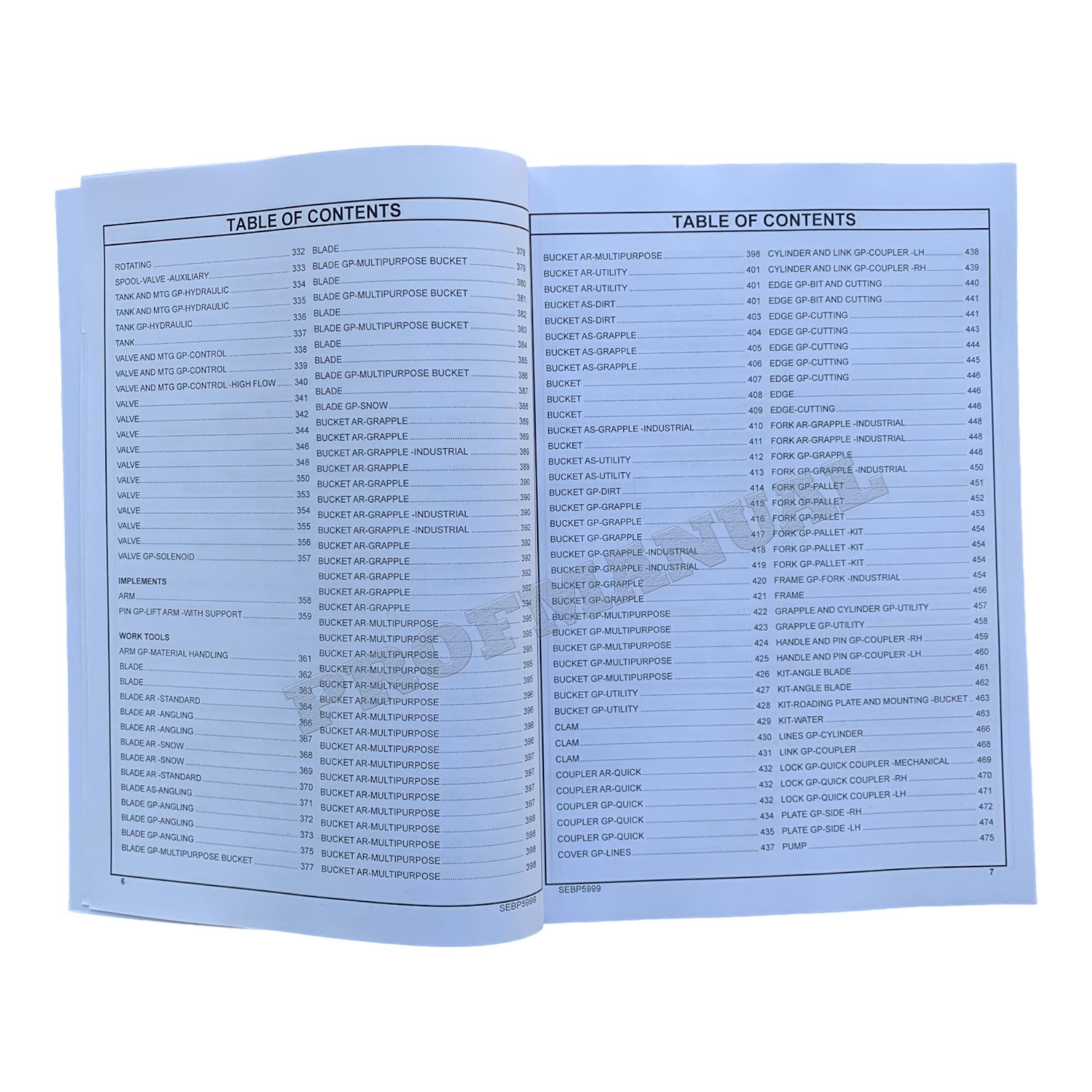 Caterpillar Cat 279C2 Compact Track Loader Parts Catalog Manual SEBP5999