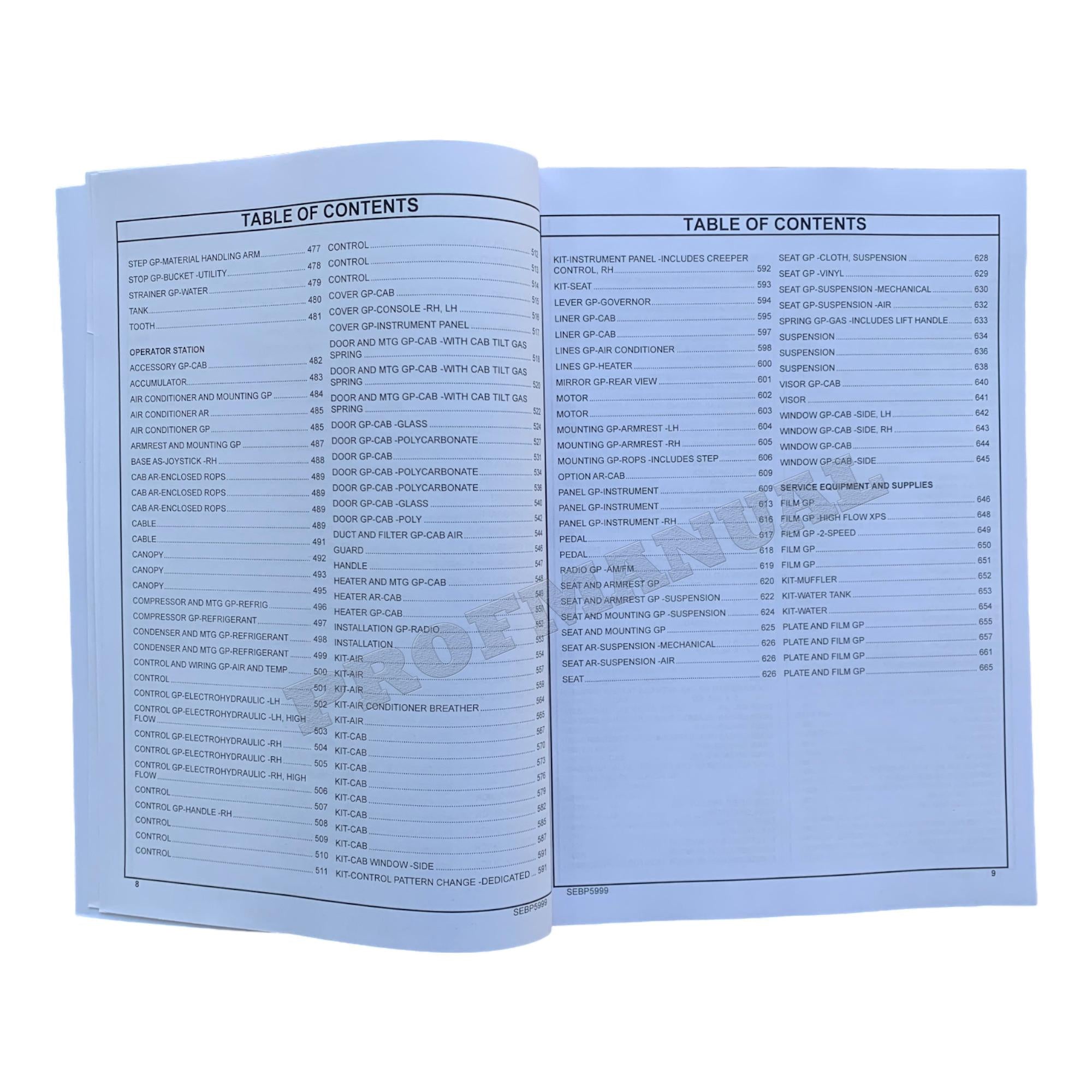 Caterpillar Cat 279C2 Compact Track Loader Parts Catalog Manual SEBP5999