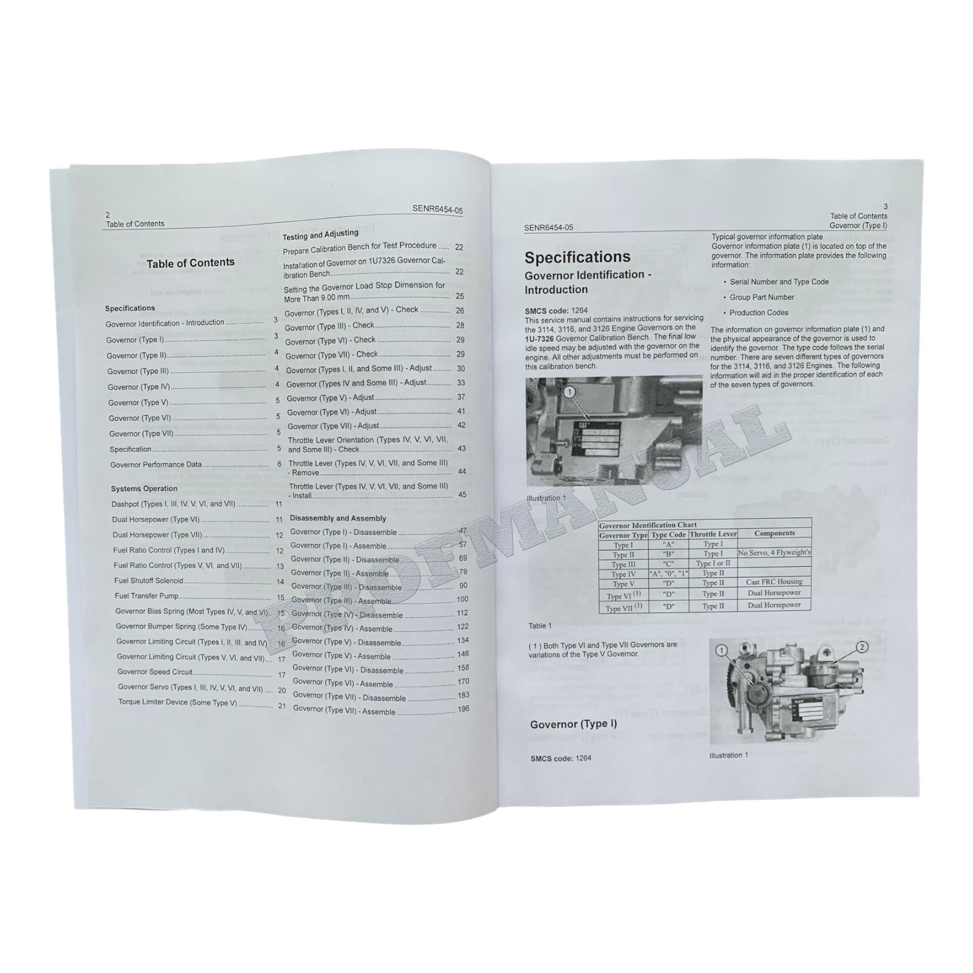Caterpillar 3114 3116 3126 MUI Engine Disassembly Assembly Service Manual