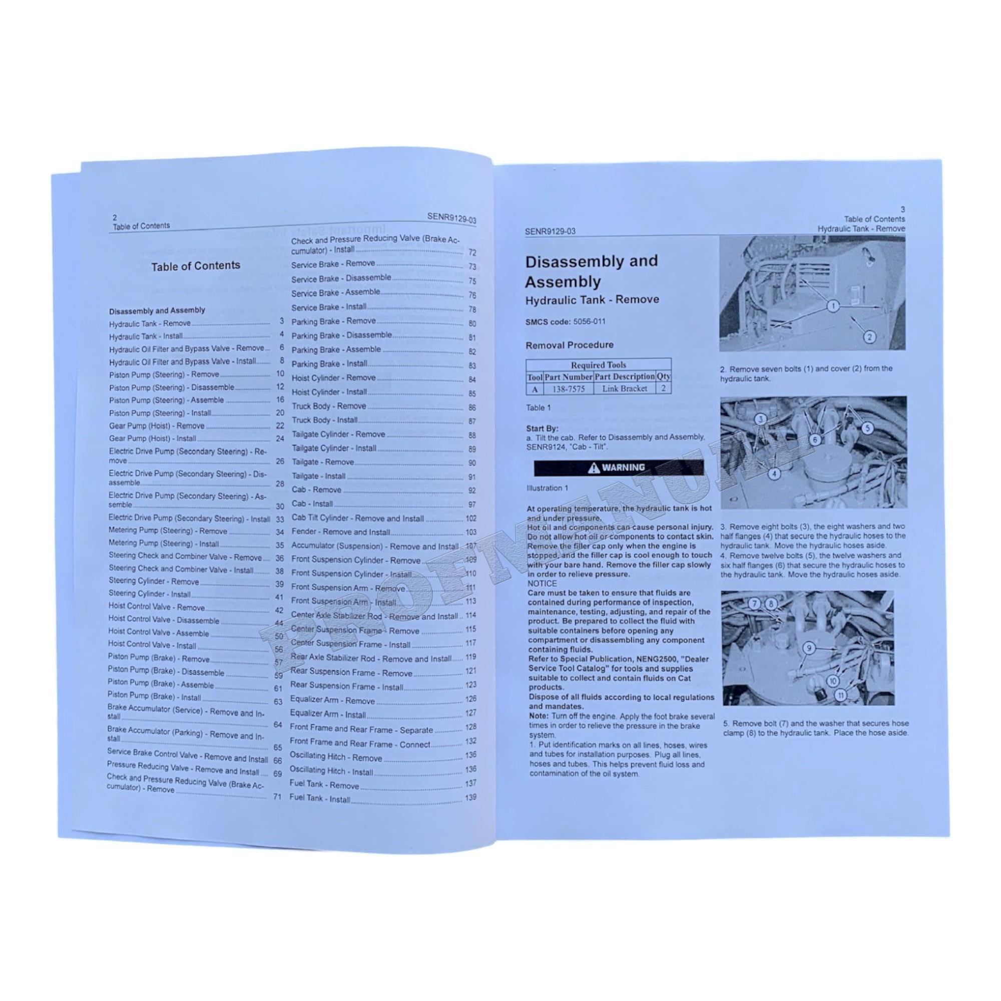 Caterpillar D250E D300E 2 Dump TRUCK Machine SYSTEM Disass Assem Service Manual