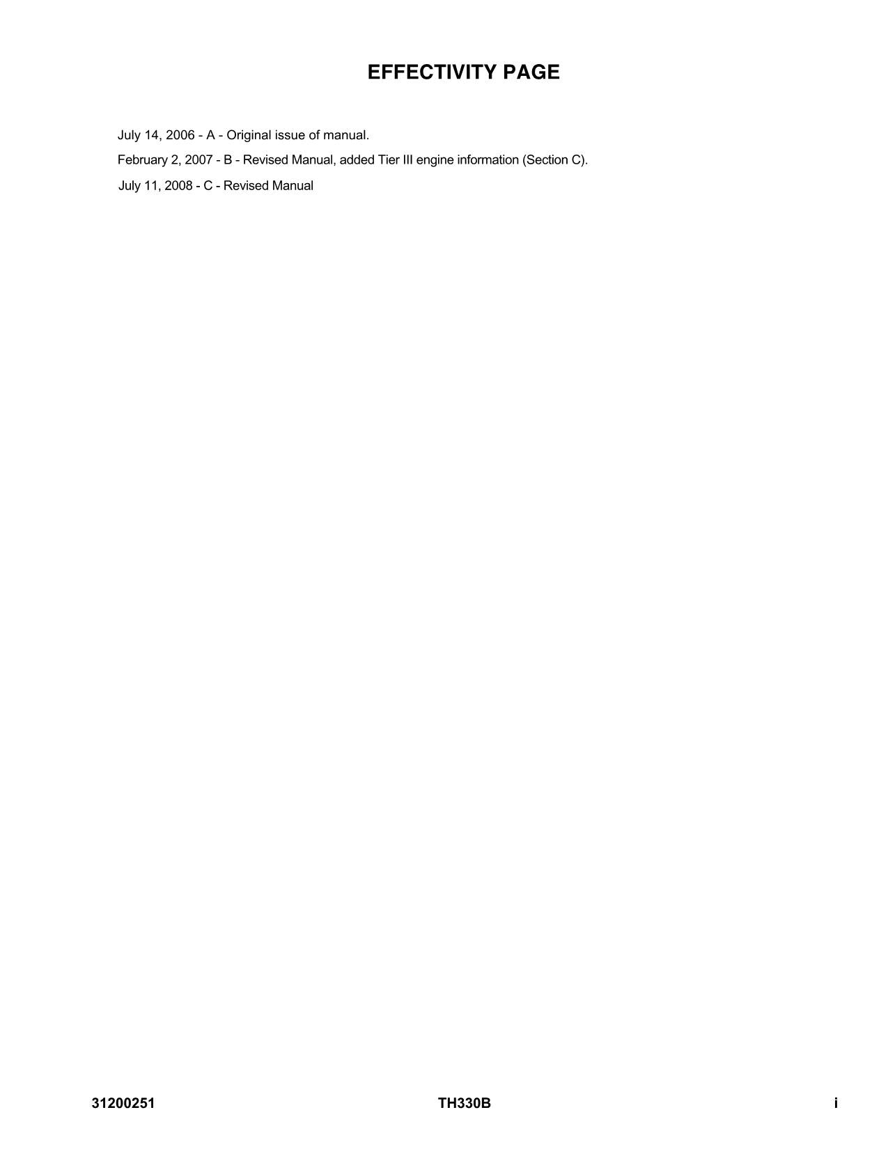 Catálogo de piezas del manipulador telescópico Caterpillar TH330B Manual SN TBG00100 a TBG00867