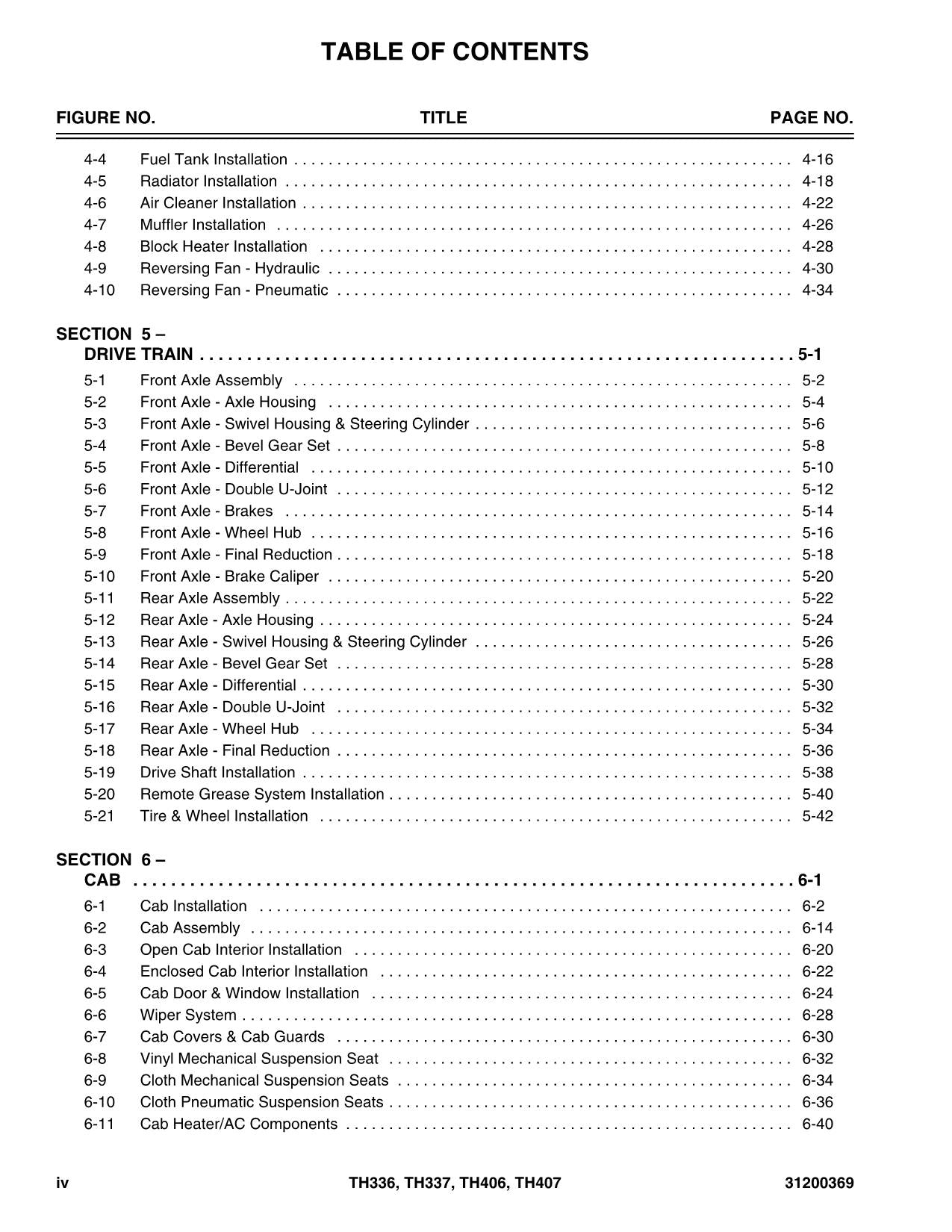 Catálogo de piezas del manipulador telescópico Caterpillar TH336 TH337 TH406 TH407 Manual