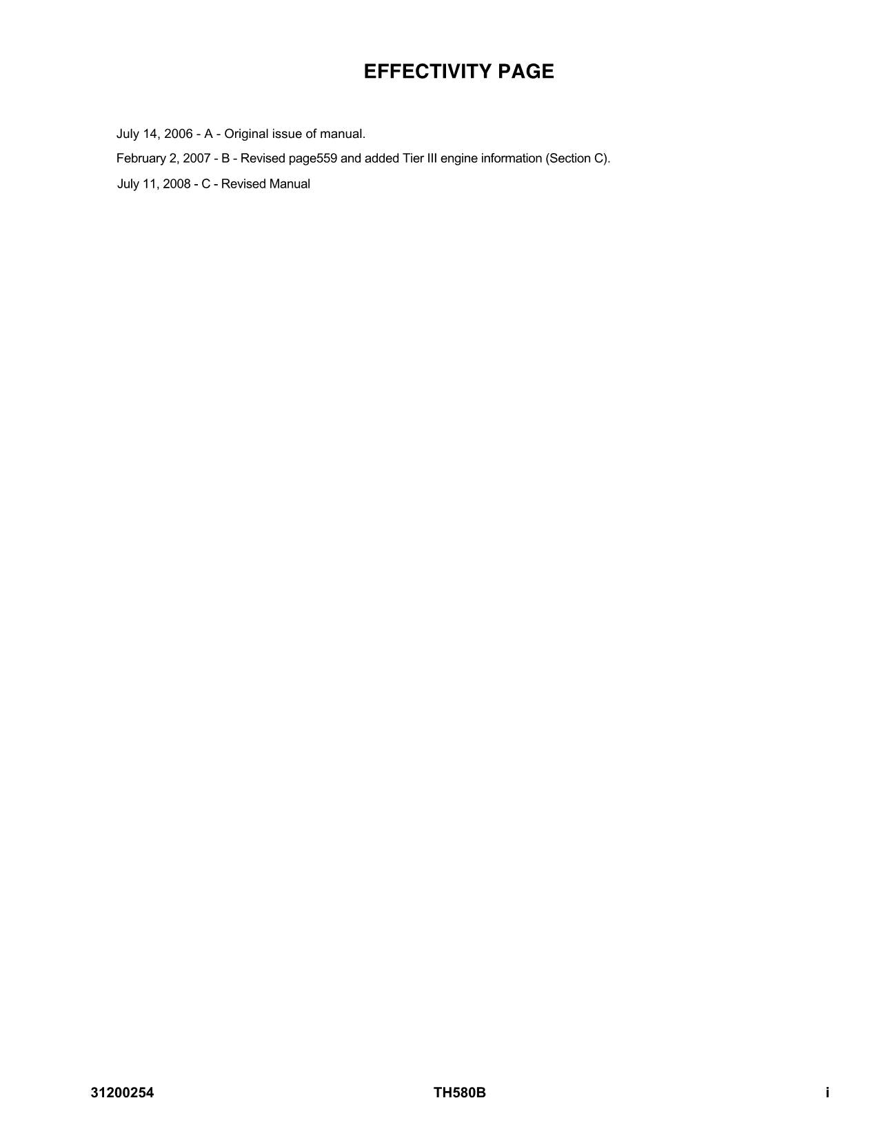 Catálogo de piezas del manipulador telescópico Caterpillar TH580B Manual n.° de serie TBJ00100 a TBJ00408