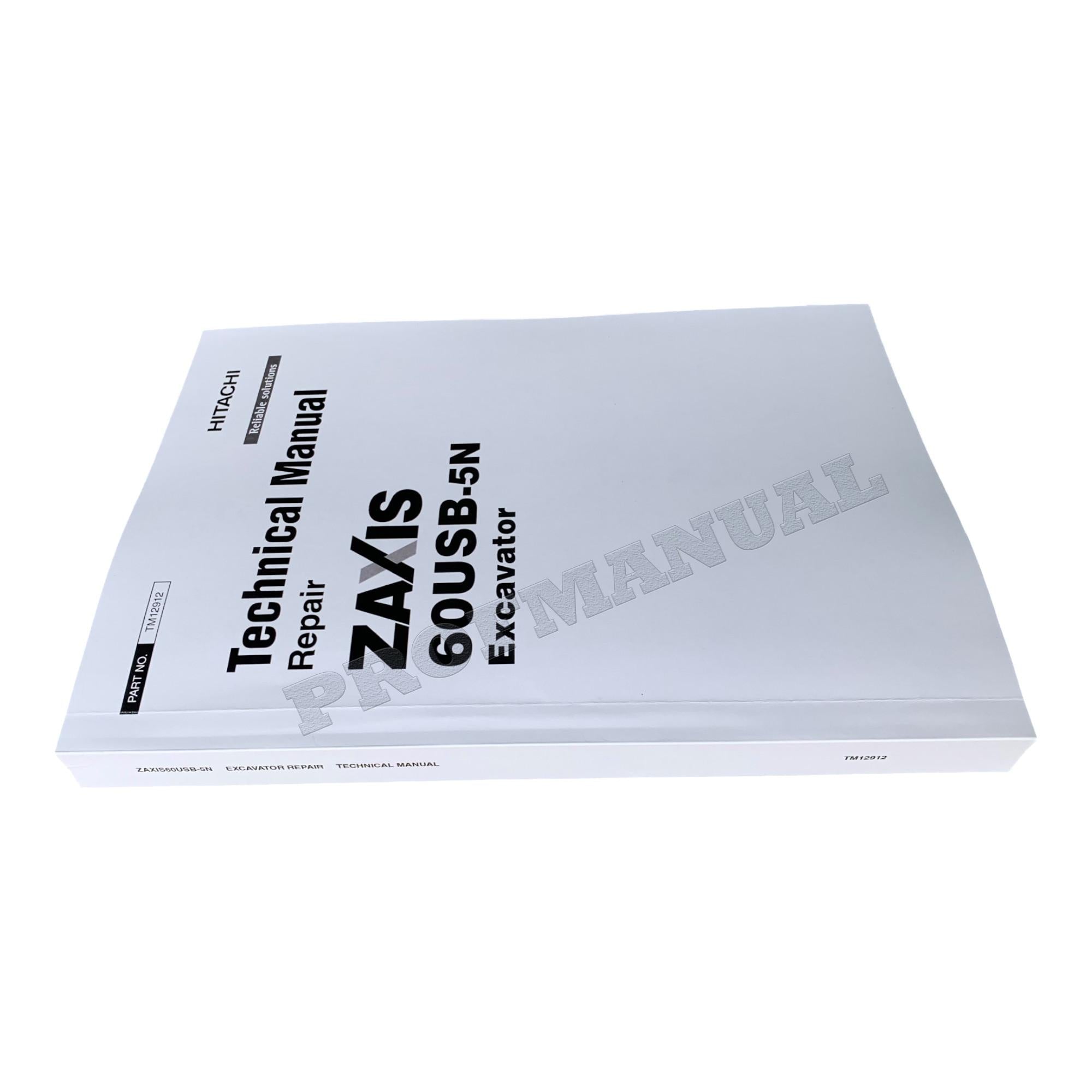 HITACHI ZAXIS 60USB-5N EXCAVATOR REPAIR SERVICE MANUAL