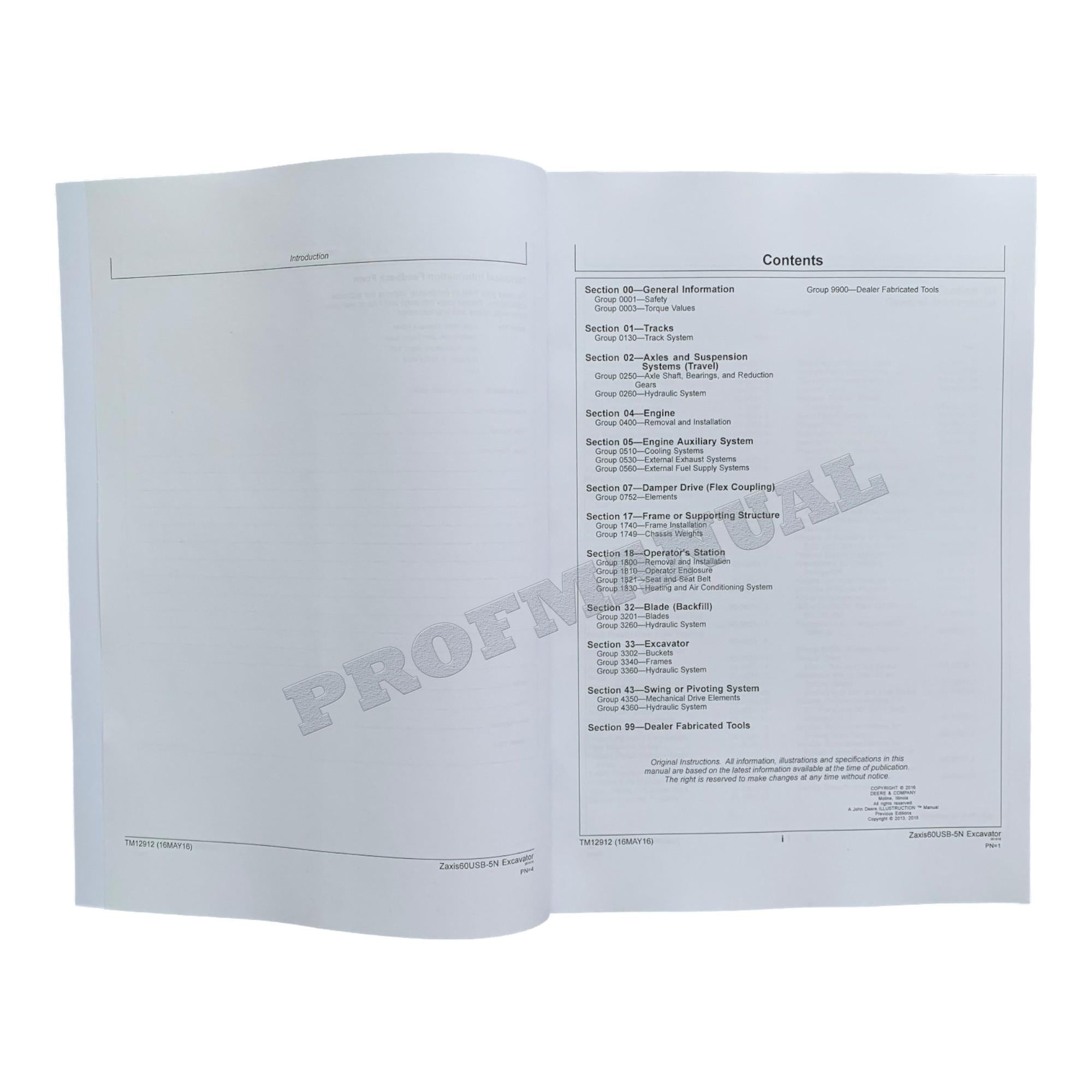 HITACHI ZAXIS 60USB-5N EXCAVATOR REPAIR SERVICE MANUAL