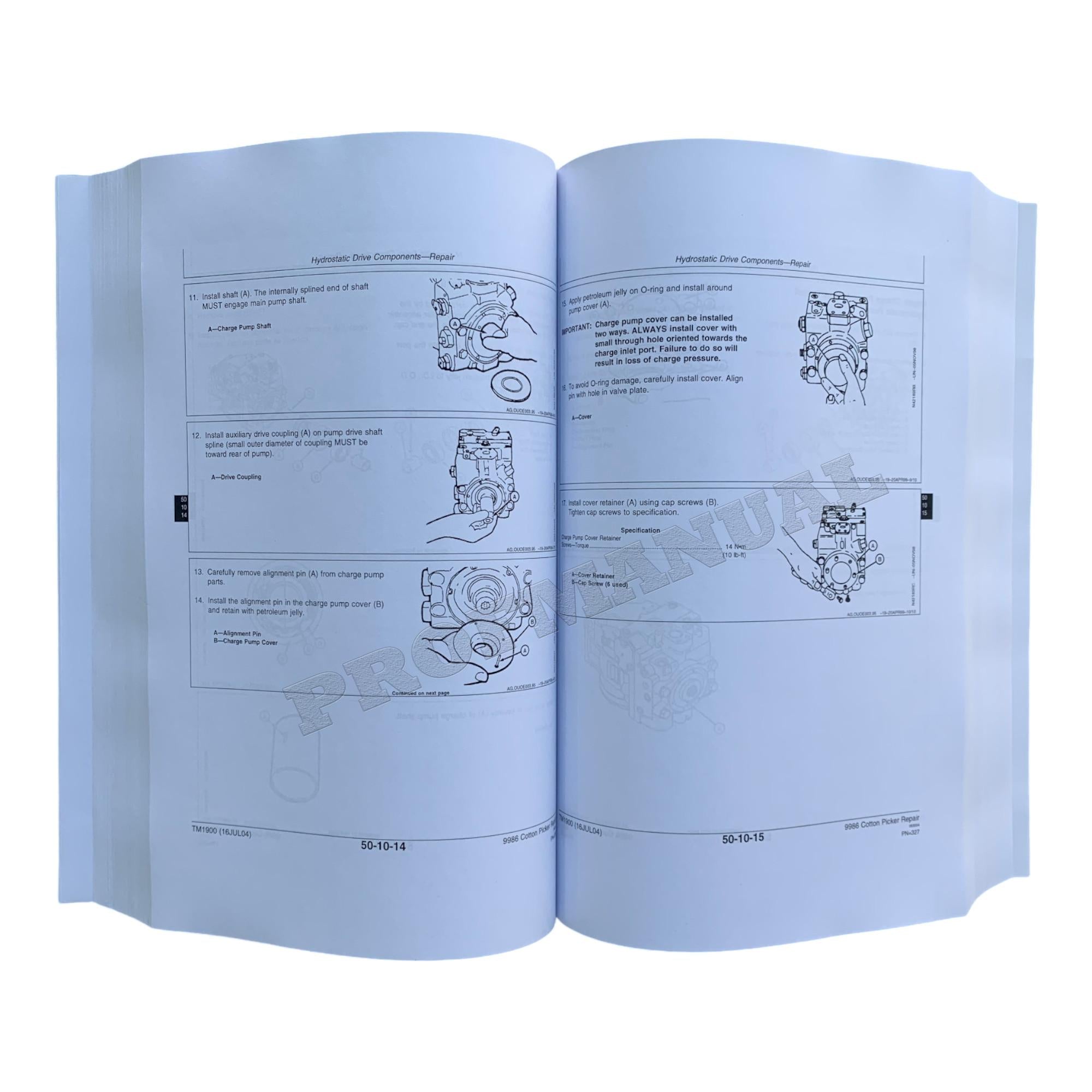 MANUAL TÉCNICO DE REPARACIÓN Y SERVICIO DE LA RECOLECTORA DE ALGODÓN JONH DEERE 9986 TM1900