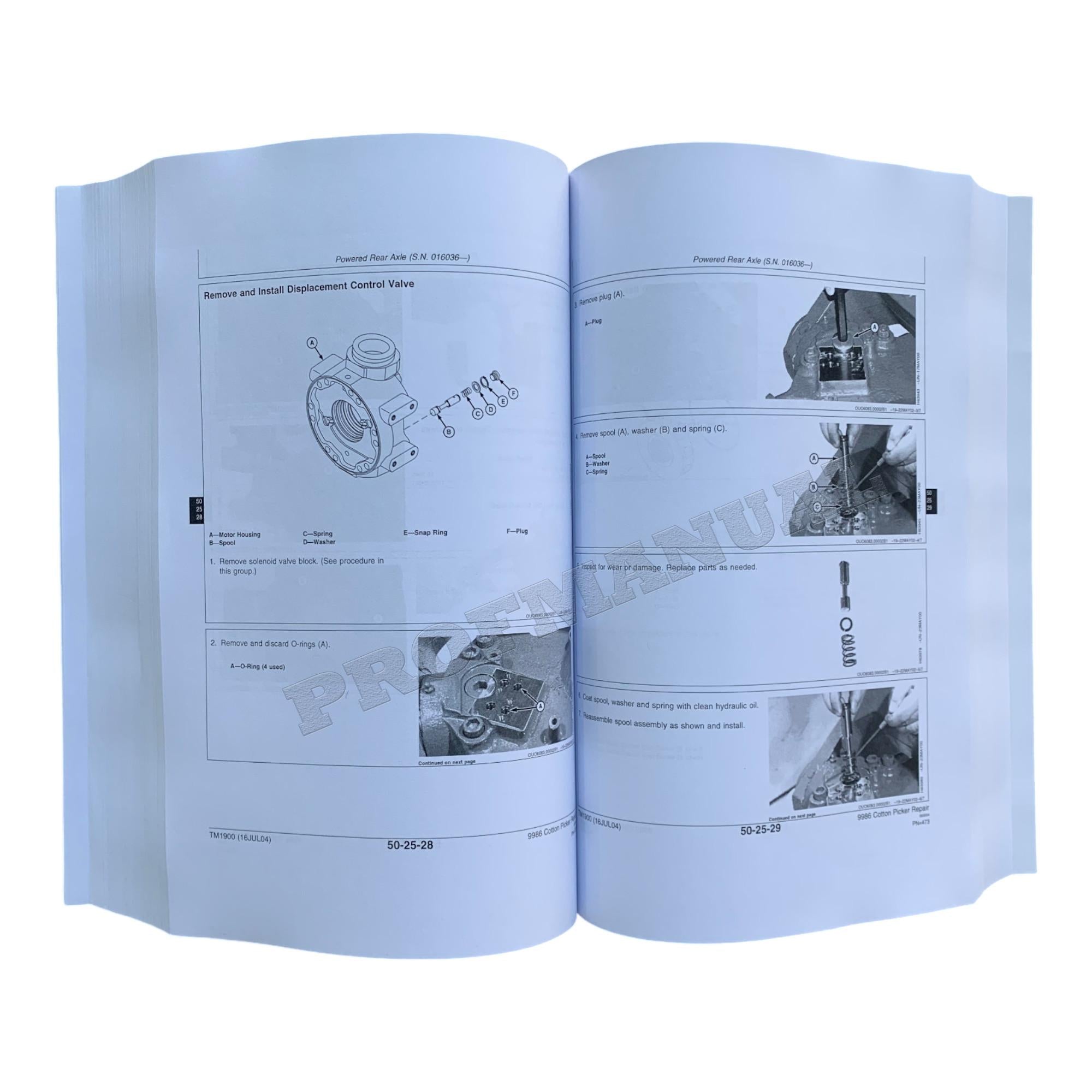 MANUAL TÉCNICO DE REPARACIÓN Y SERVICIO DE LA RECOLECTORA DE ALGODÓN JONH DEERE 9986 TM1900