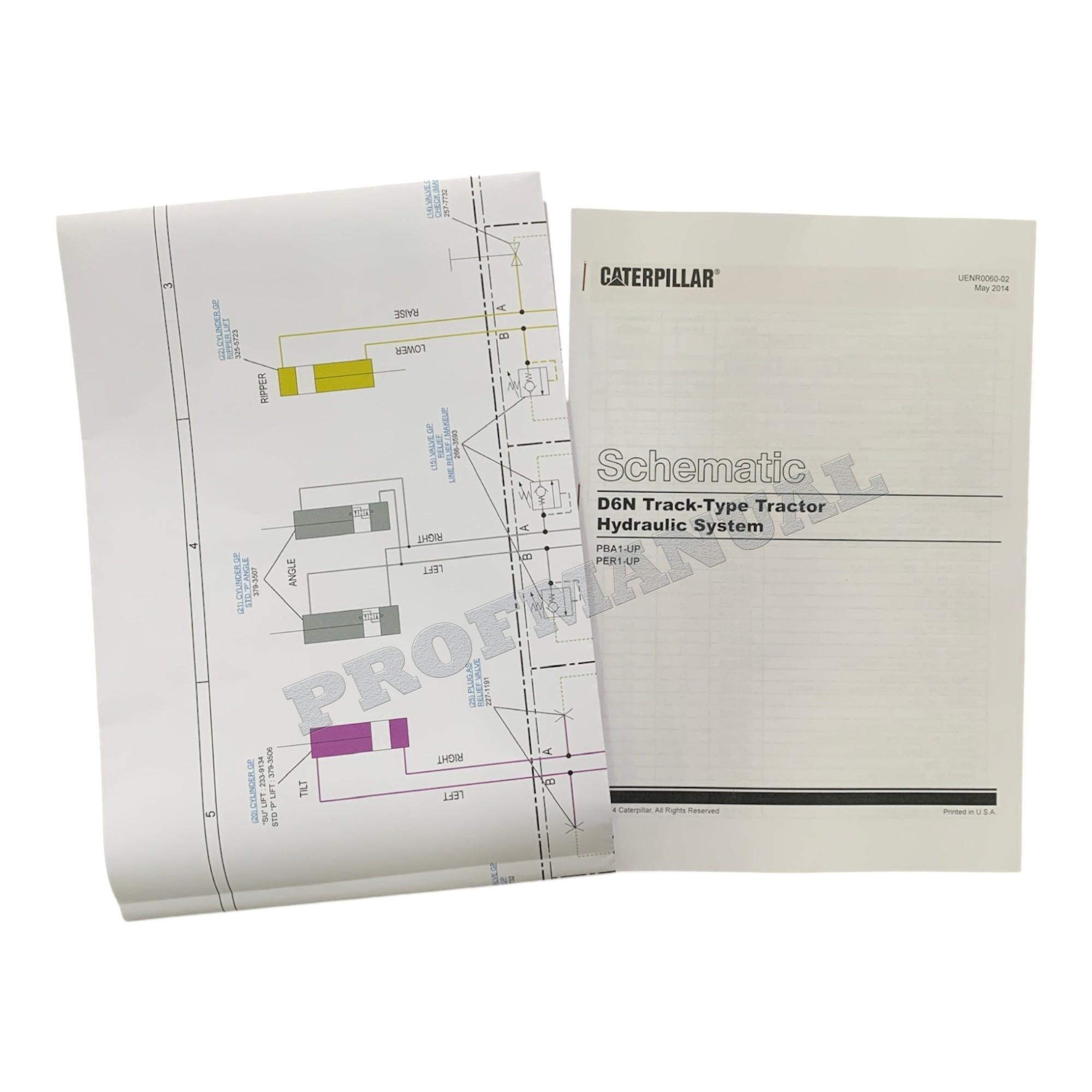 Caterpillar CAT D6N Tractor Hydraulic System Schematic Service Manual UENR0060