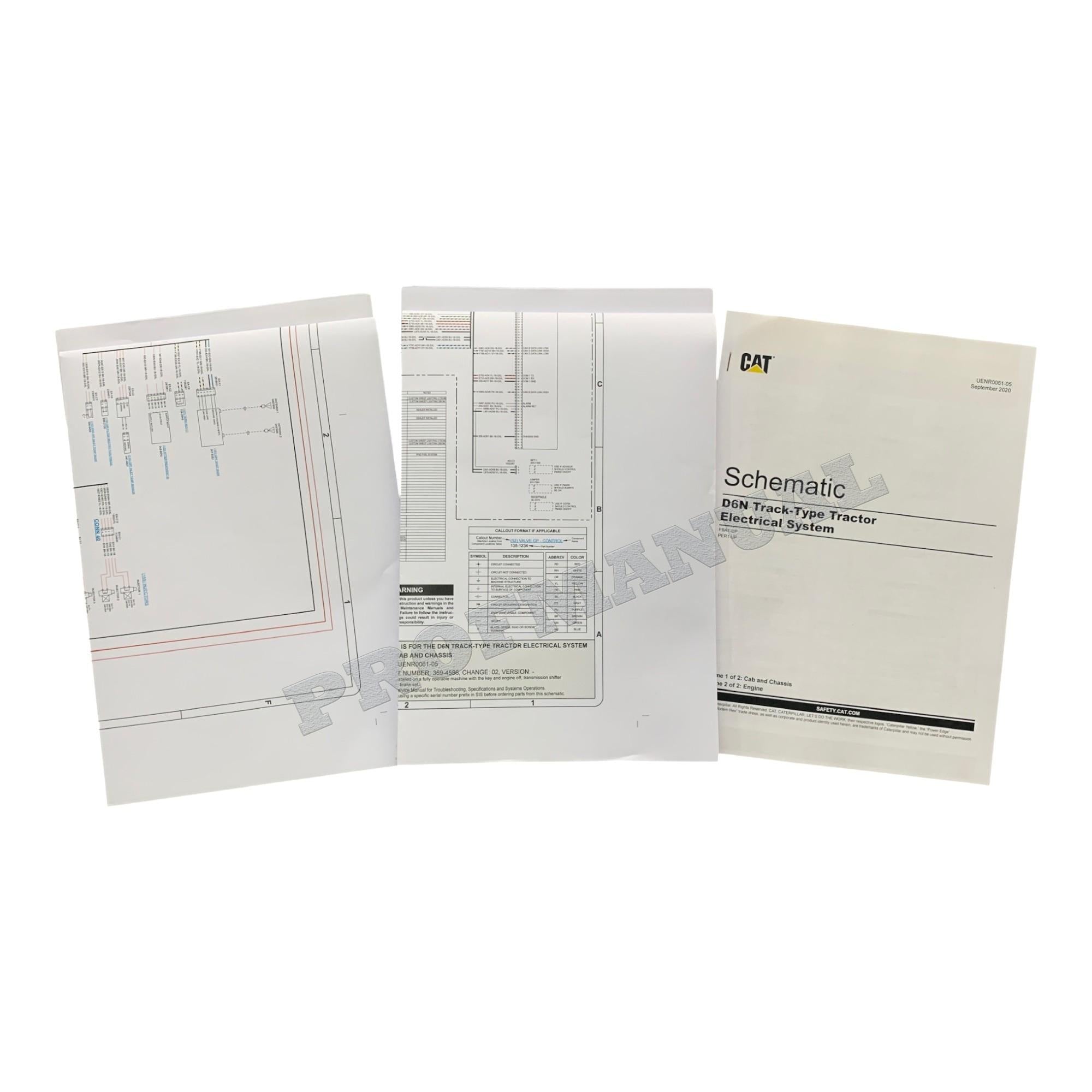 Caterpillar CAT D6N Tractor Electrical Schematic Service Manual UENR0061