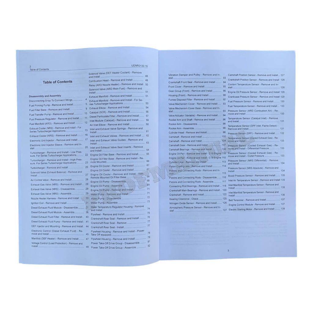 Caterpillar Cat C15 C18 ENGINE Disassembly Assembly Service Manual UENR0132