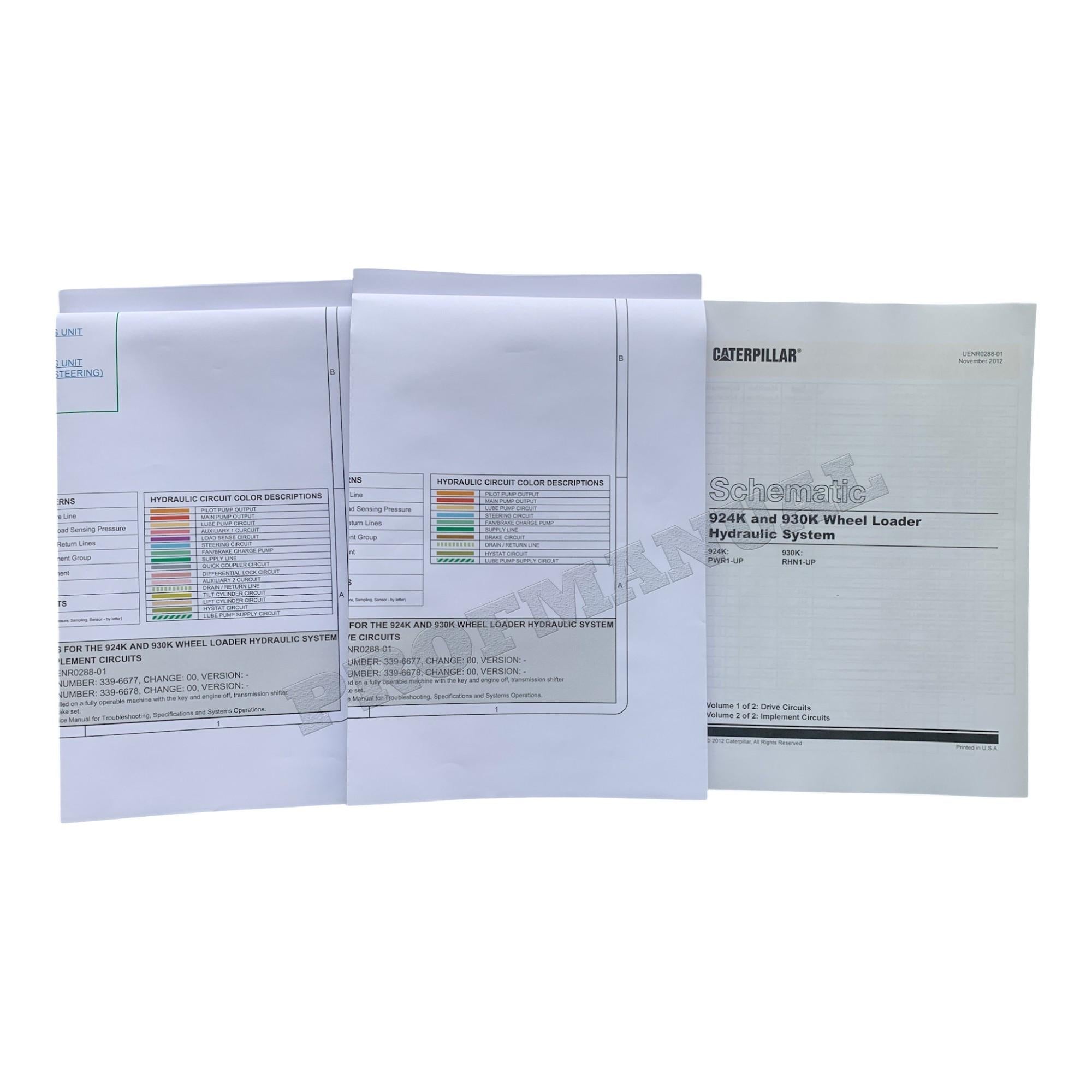 Caterpillar 924K 930K Wheel Loader Hydraulic System Schematic Service Manual