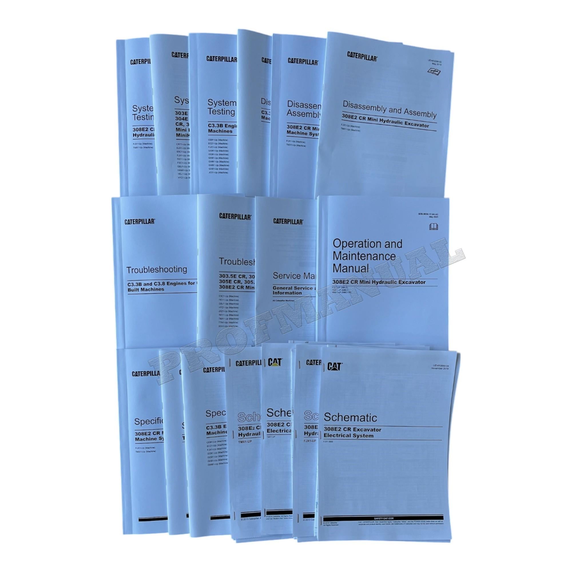 Caterpillar 308E2 Excavator Full Service Manual FJX1-UP TMX1-UP *Send serial number