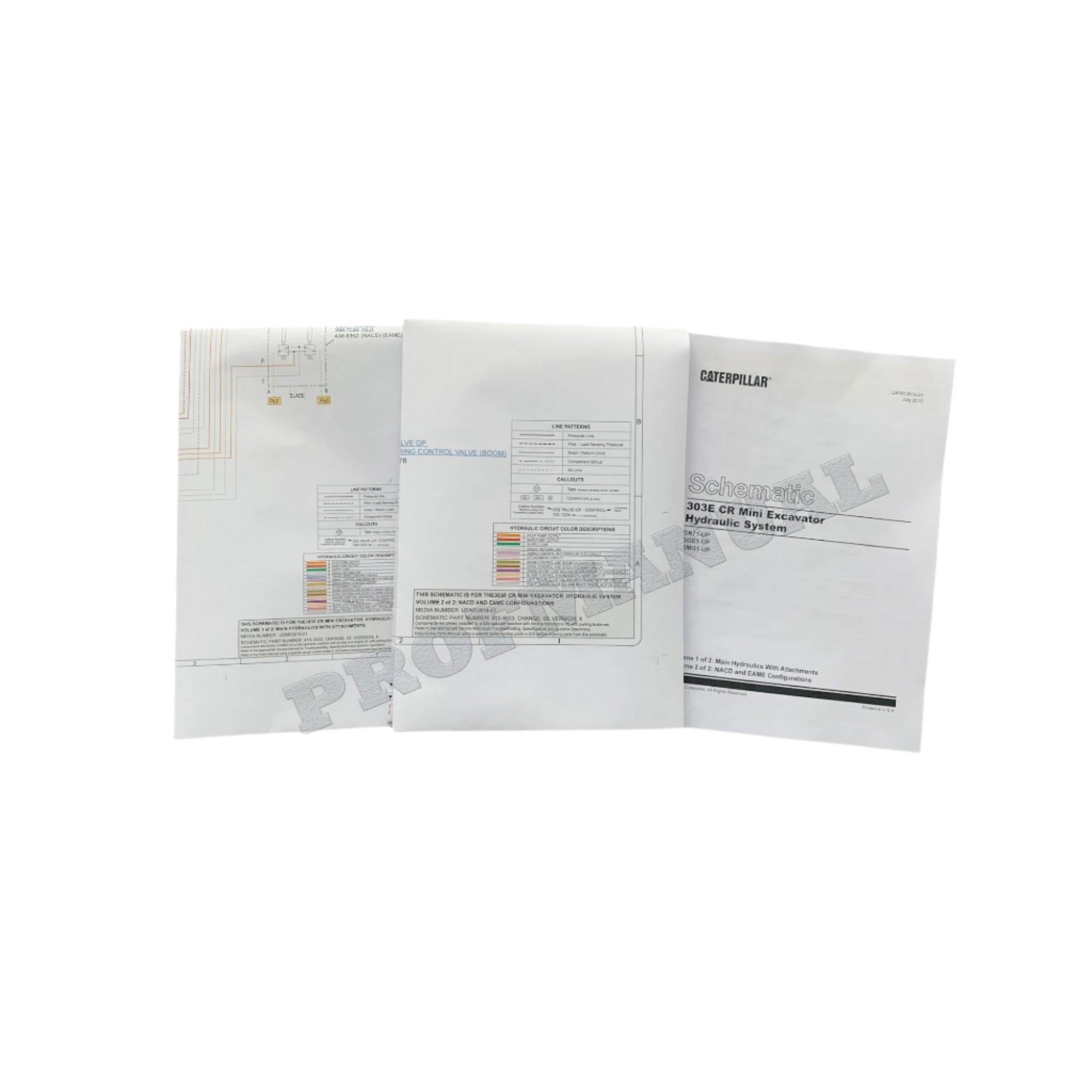 Manual de servicio esquemático del sistema hidráulico de la excavadora Caterpillar 303E CR UENR3918