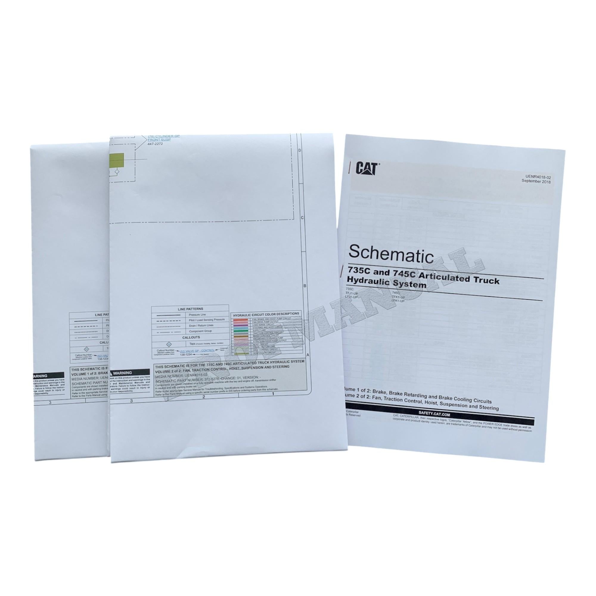 Caterpillar 745 Articulated Truck Full Service Manual *Send serial number