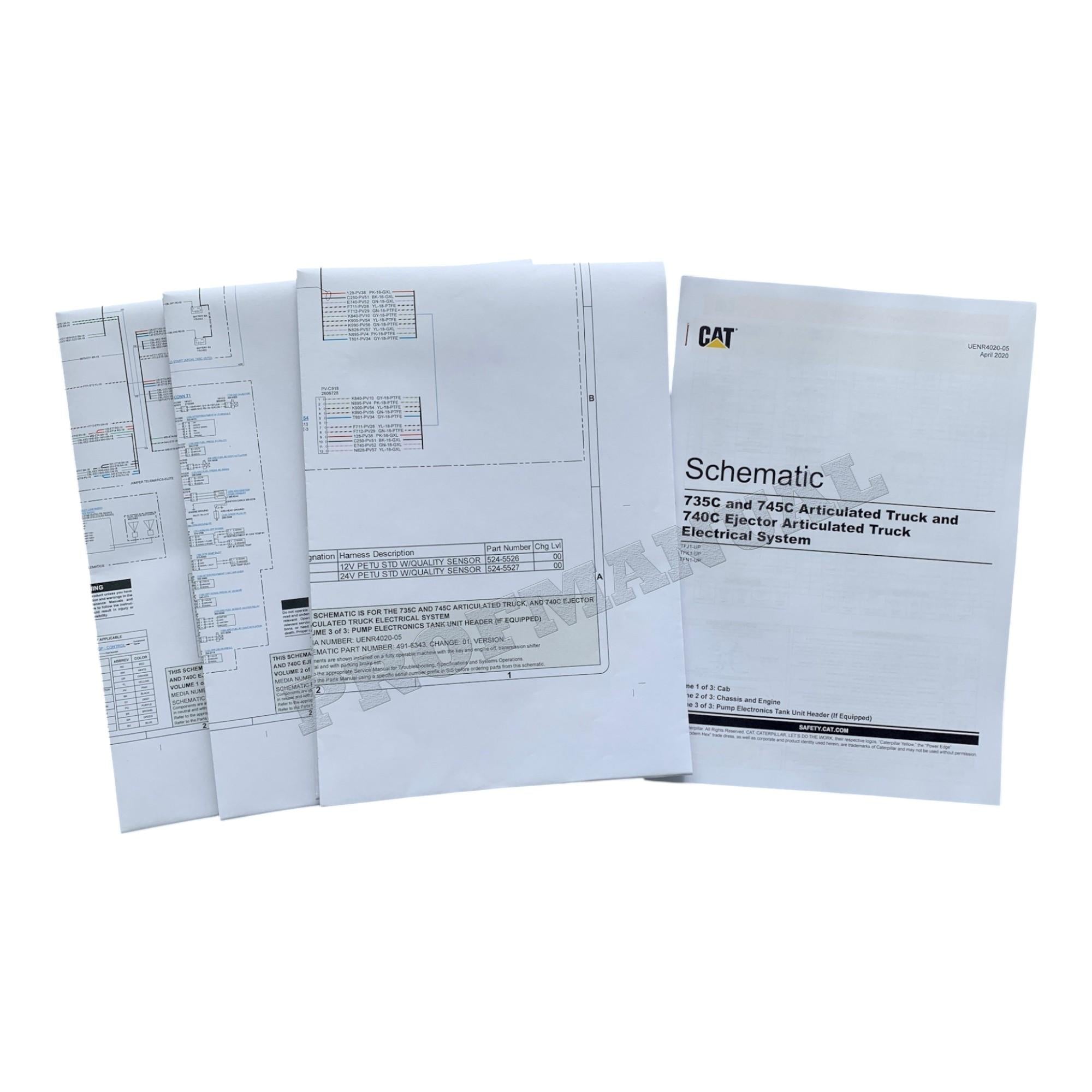 Caterpillar 745 Articulated Truck Full Service Manual *Send serial number