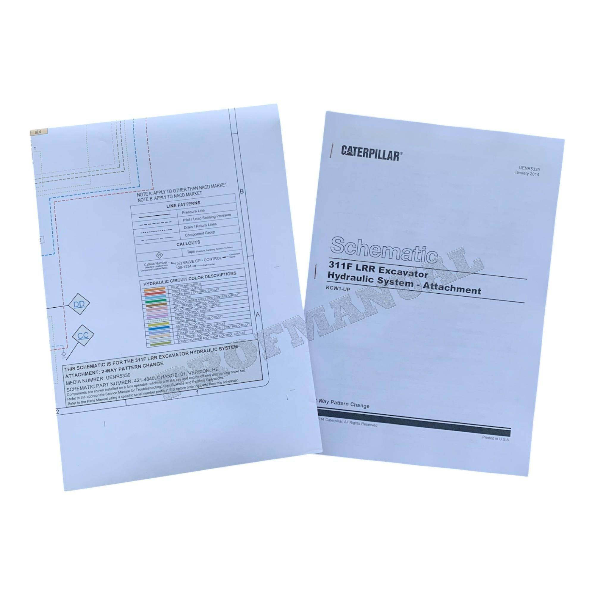 Manual de servicio esquemático del accesorio hidráulico bidireccional de la excavadora Caterpillar 311F LRR