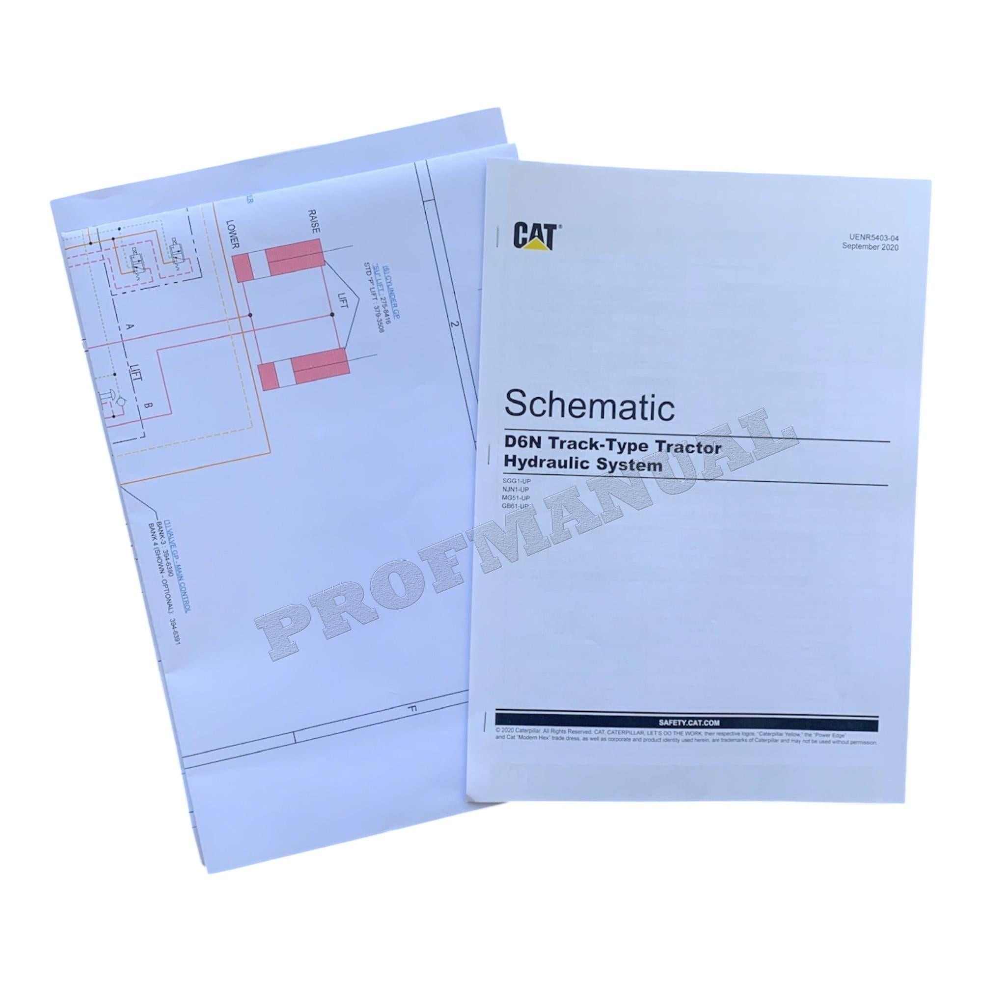 Caterpillar CAT D6N Tractor Hydraulic System Schematic Service Manual UENR5403
