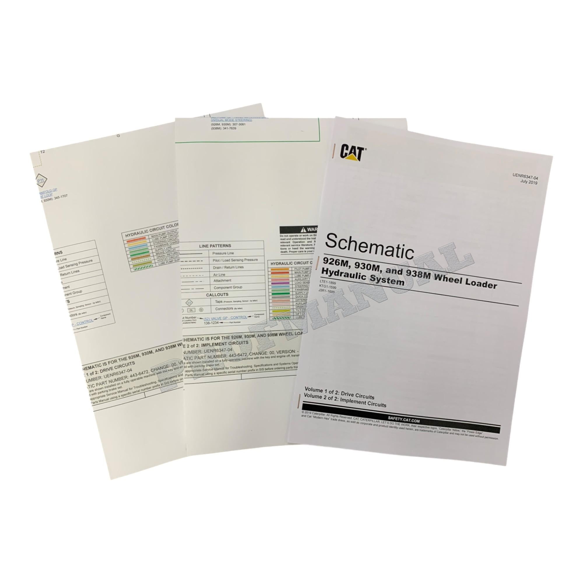 Caterpillar 926M 930M 938M Wheel Loader Hydraulic Sys Schematic Service Manual