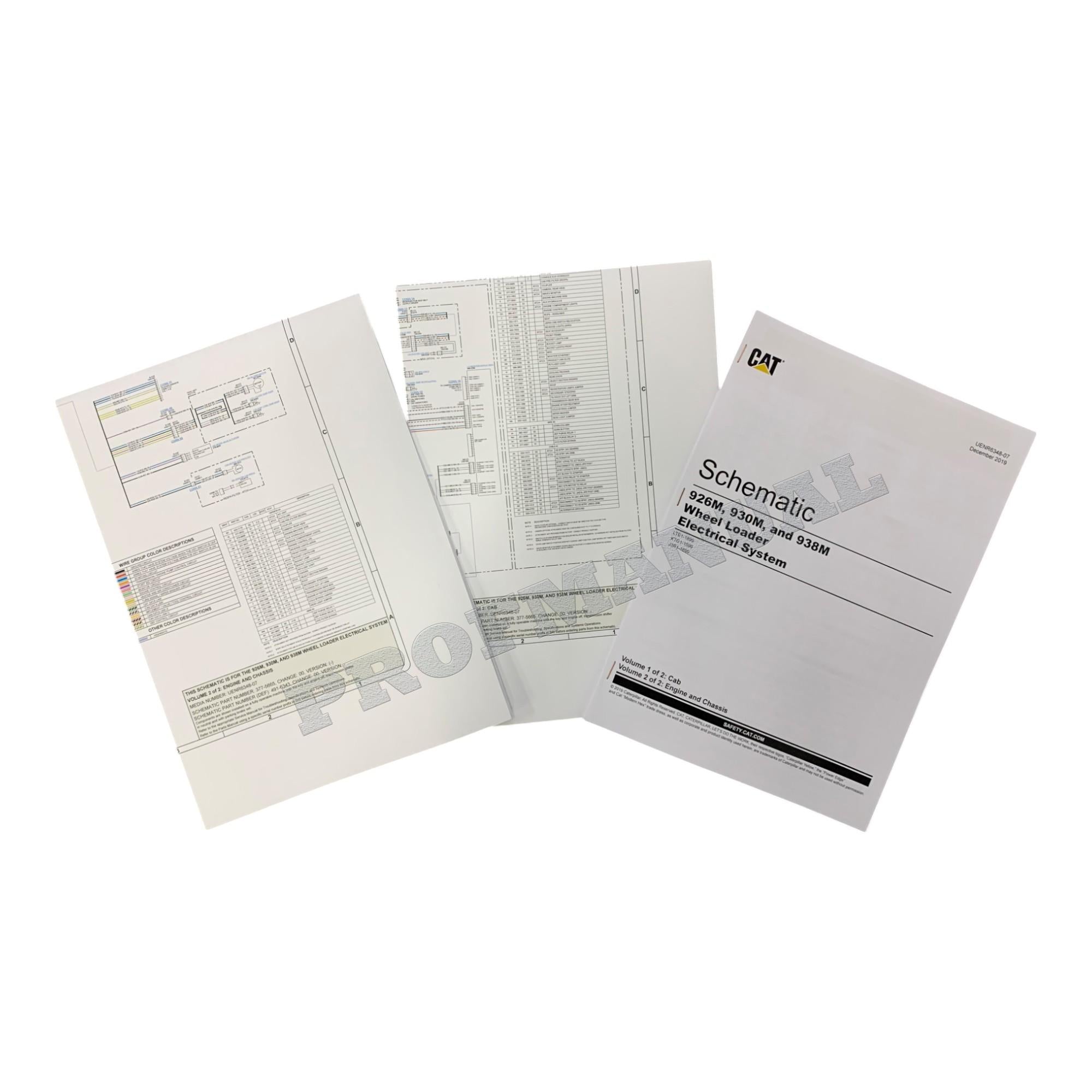 Caterpillar 926M 930M 938M Loader Electric Sys Schematic Service Manual UENR6348