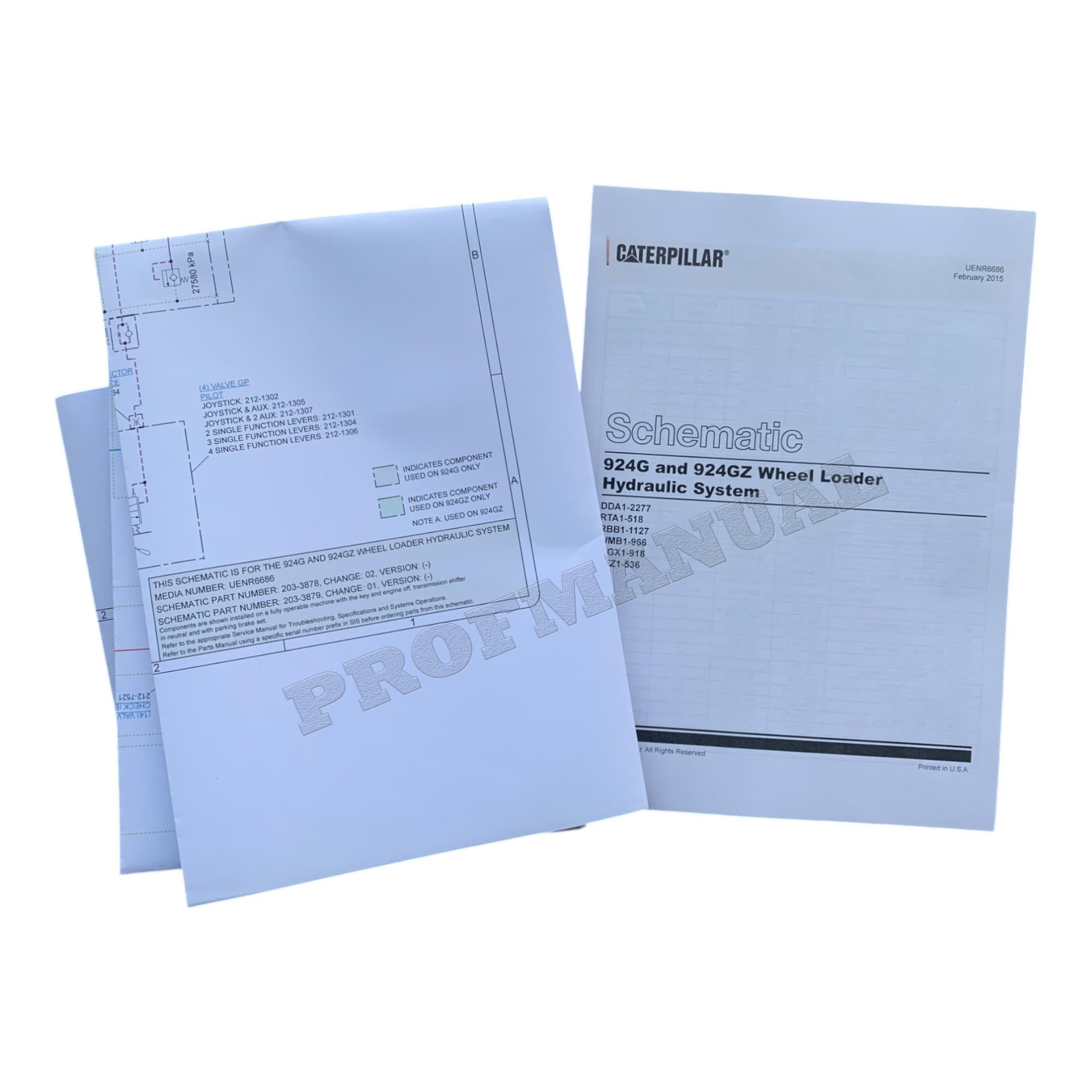 Caterpillar 924G 924GZ Loader Hydraulic Sys 203-3879-01 Schematic Service Manual