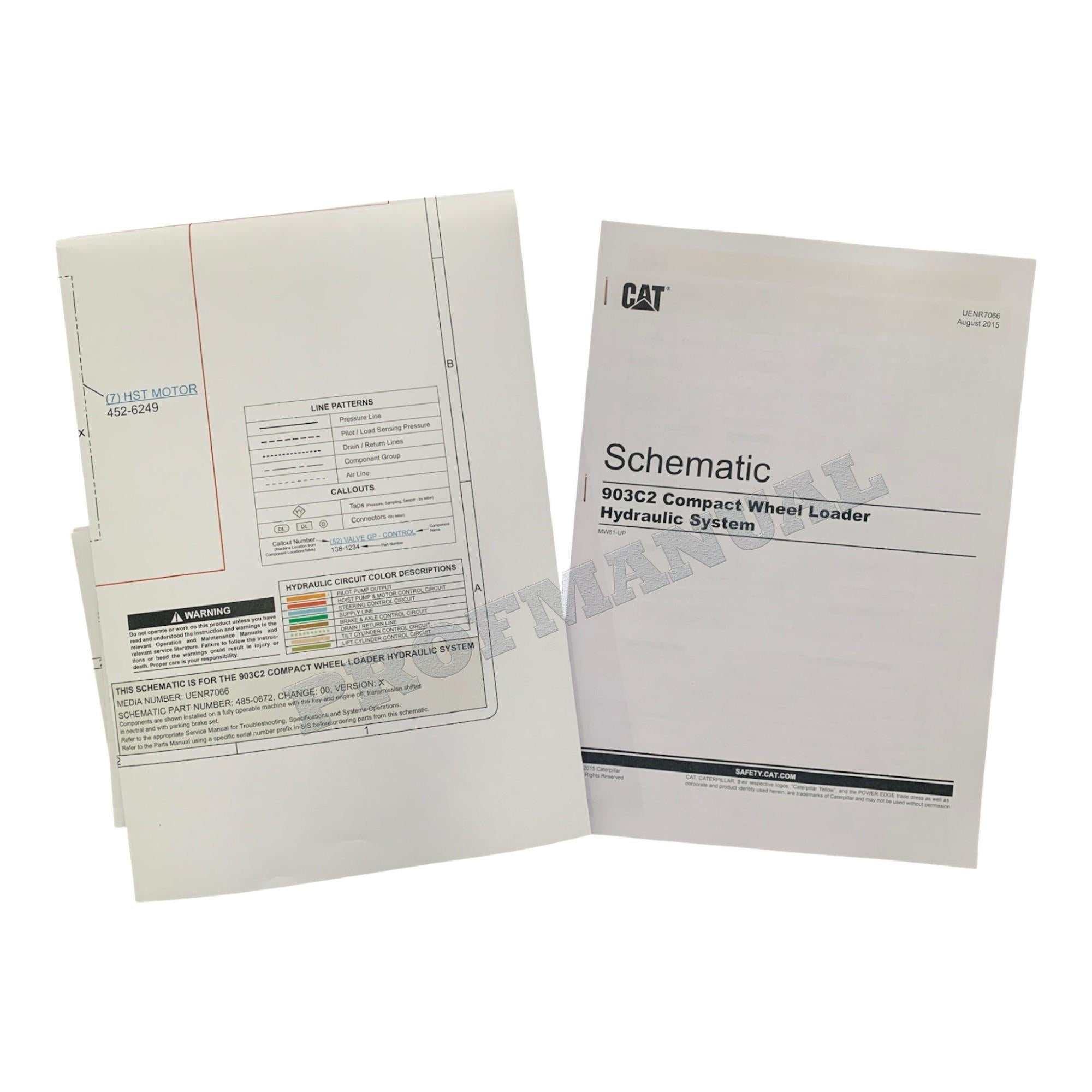 Caterpillar 903C2 Loader Hydraulic System 485-0672 Schematic Service Manual