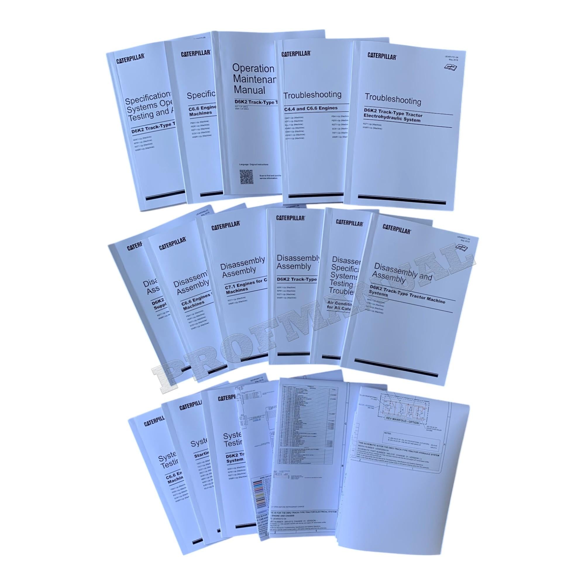 Manual de servicio completo del tractor de cadenas Caterpillar D6K2 17 libros *Enviar número de serie