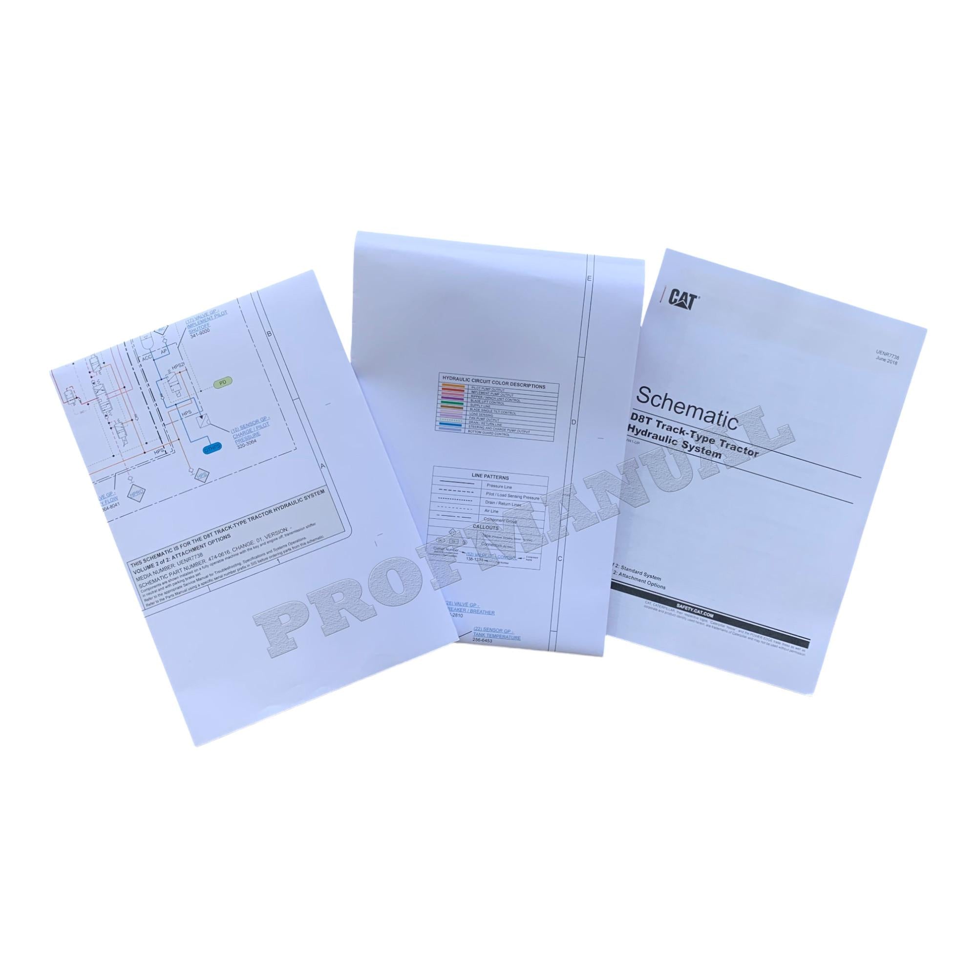 Caterpillar D8T Track Tractor Hydraulic System Schematic Service Manual AW41-Up