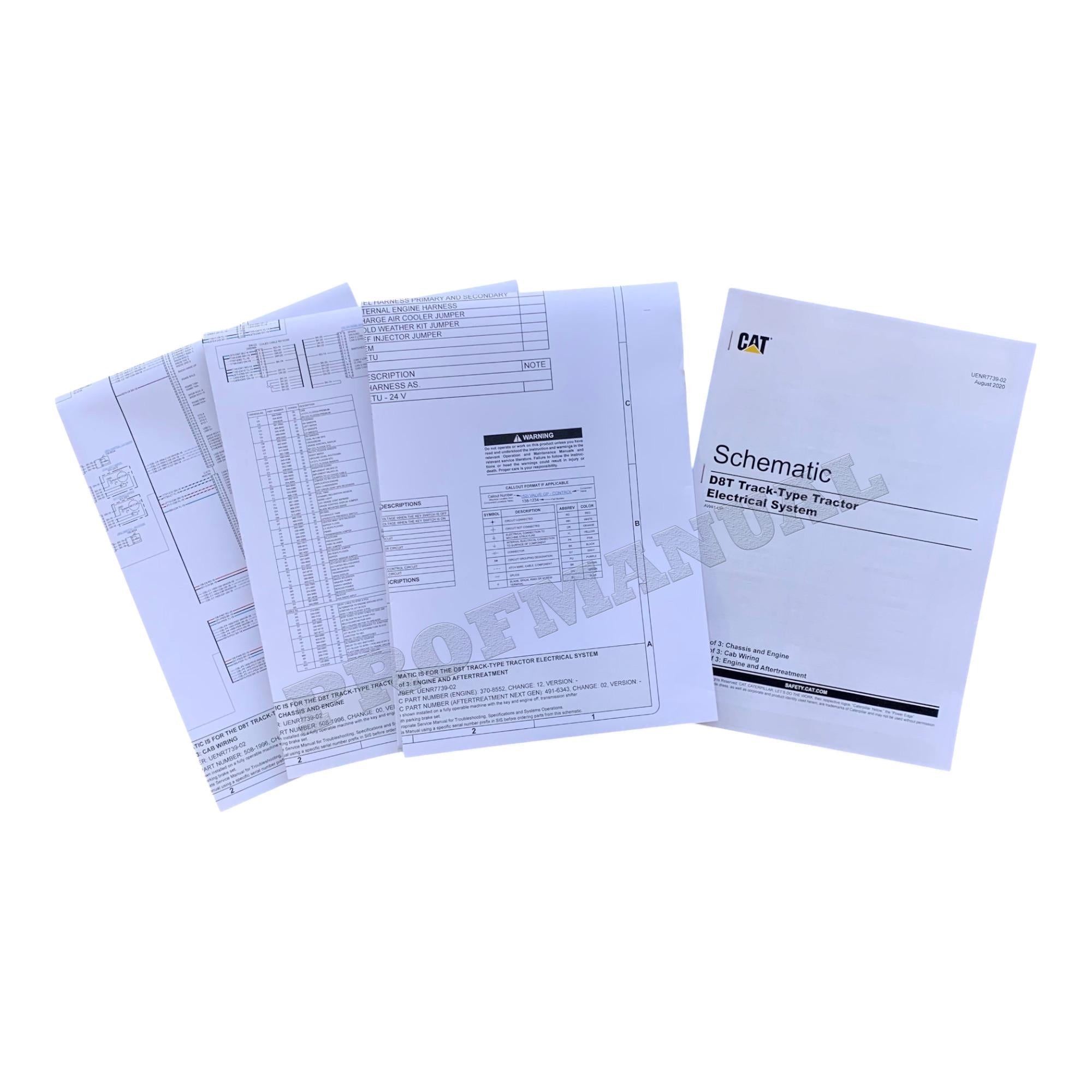 Manual de servicio completo del tractor de cadenas Caterpillar D8T, 20 libros *SN AW4 1 y superiores