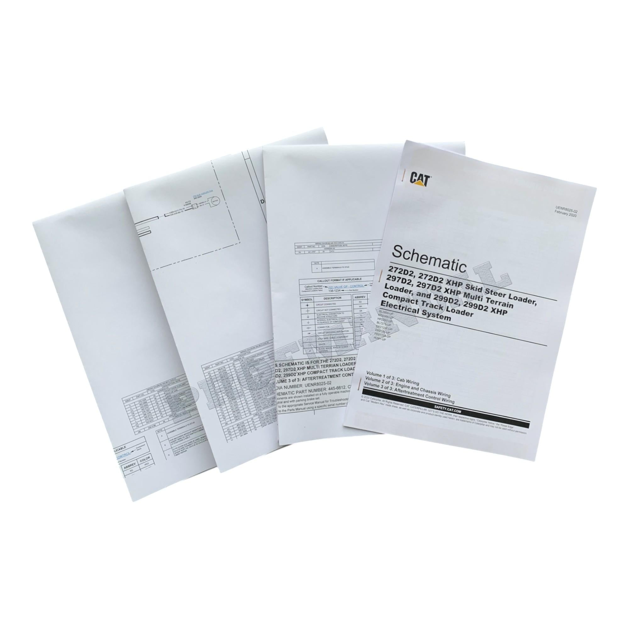 Manual de servicio del esquema eléctrico del cargador Caterpillar 272D2, 272D2 XHP y 297D2